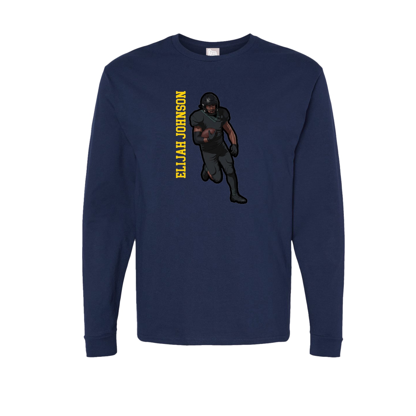 Long Sleeve Tee — Name Vertical in Navy