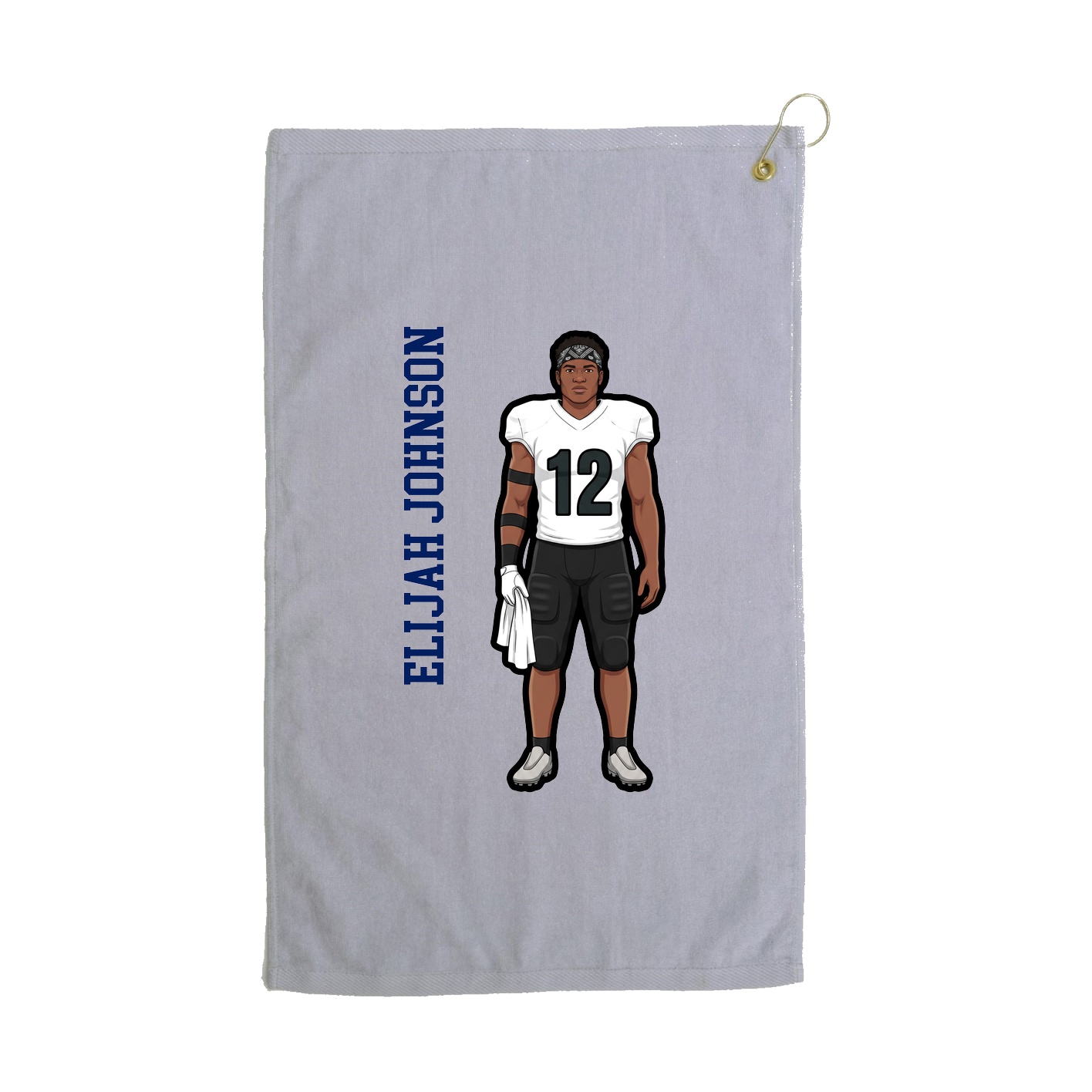 Golf Towel — Name Vertical in Grey