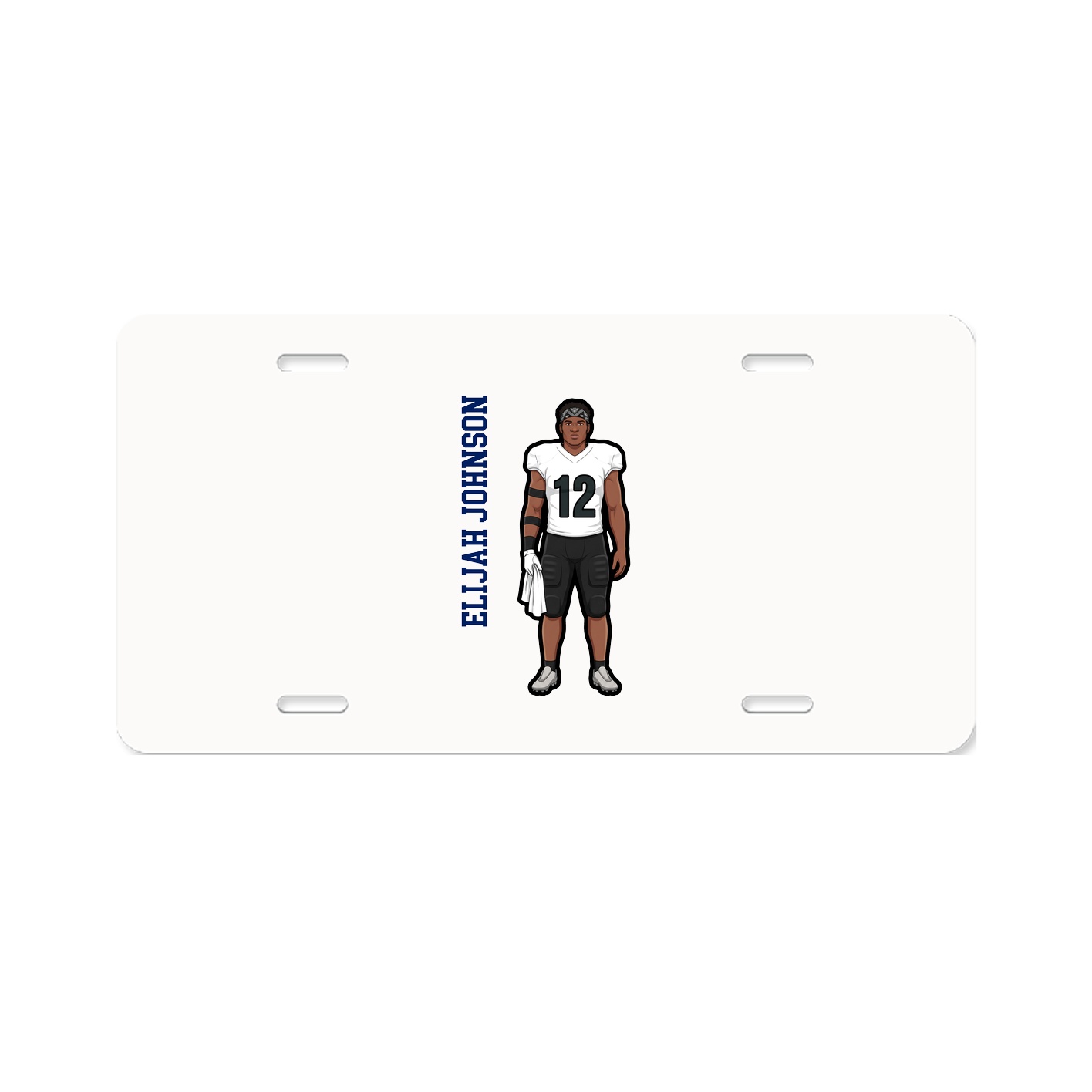 License Plate — Name Vertical in Classic