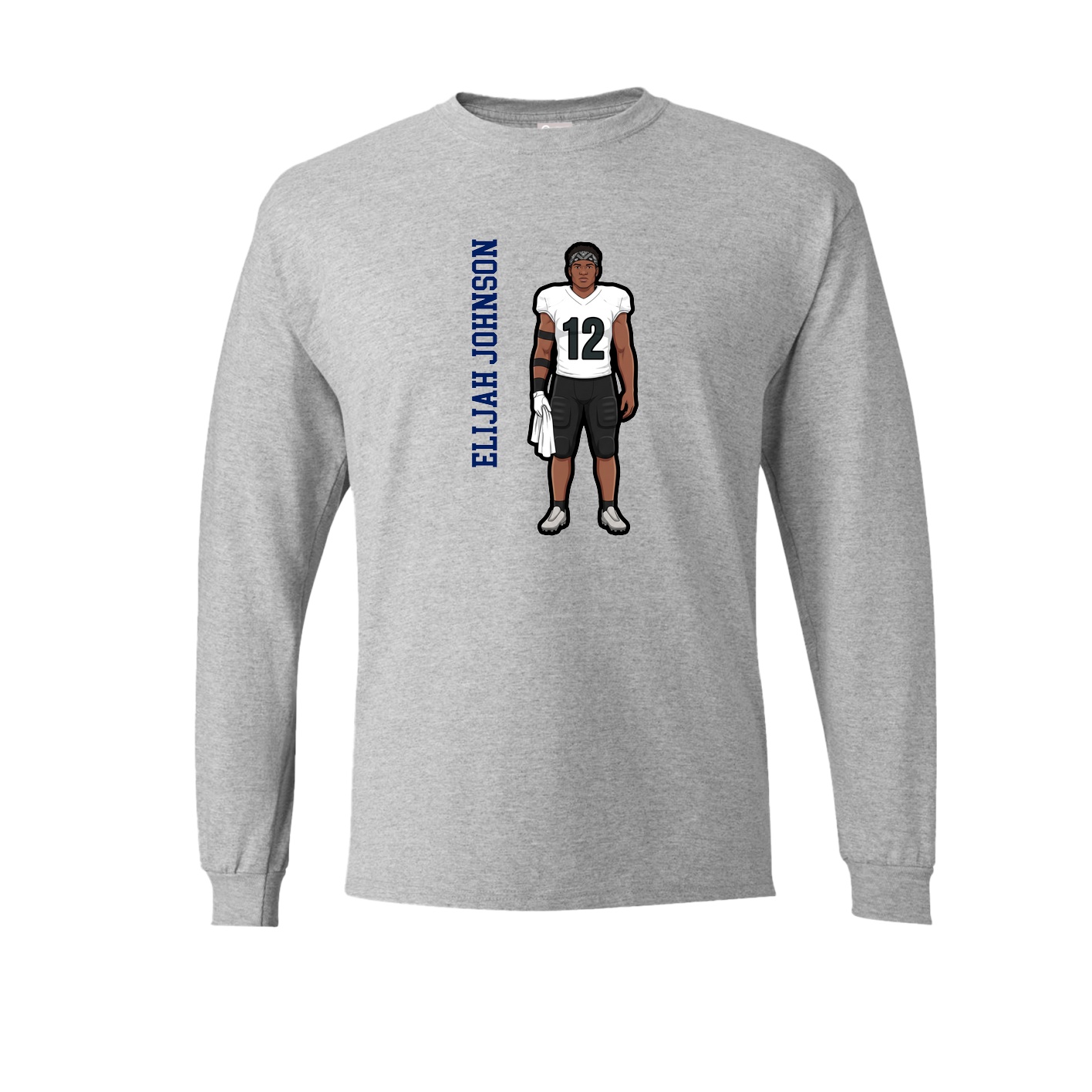 Long Sleeve Tee — Name Vertical in Grey