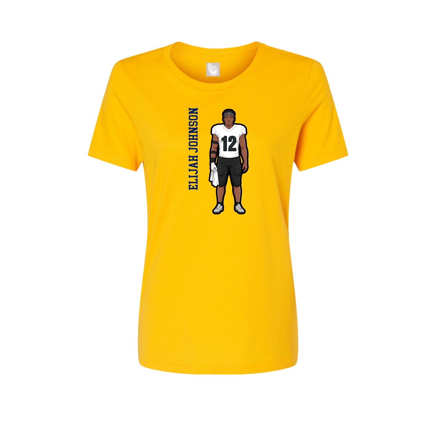 Womens Tee — Name Vertical in Gold