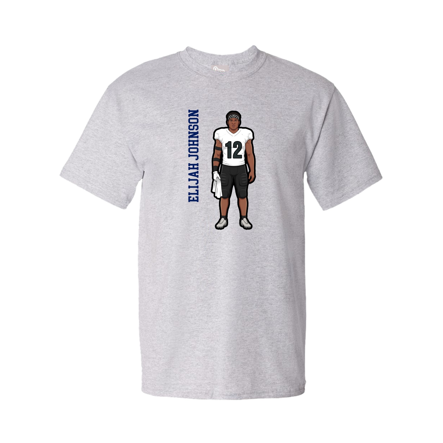Youth Tee — Name Vertical in Grey
