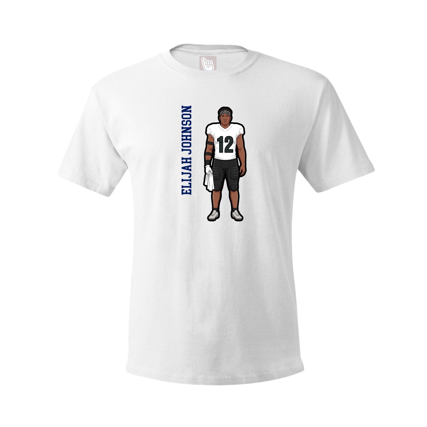 Youth Tee — Name Vertical in White