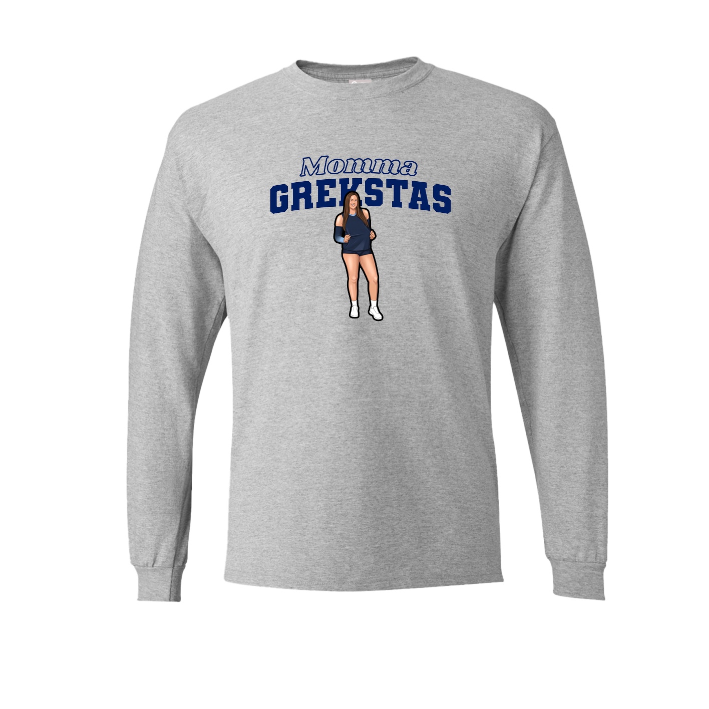 Long Sleeve Tee — Mothers Day Block in Grey
