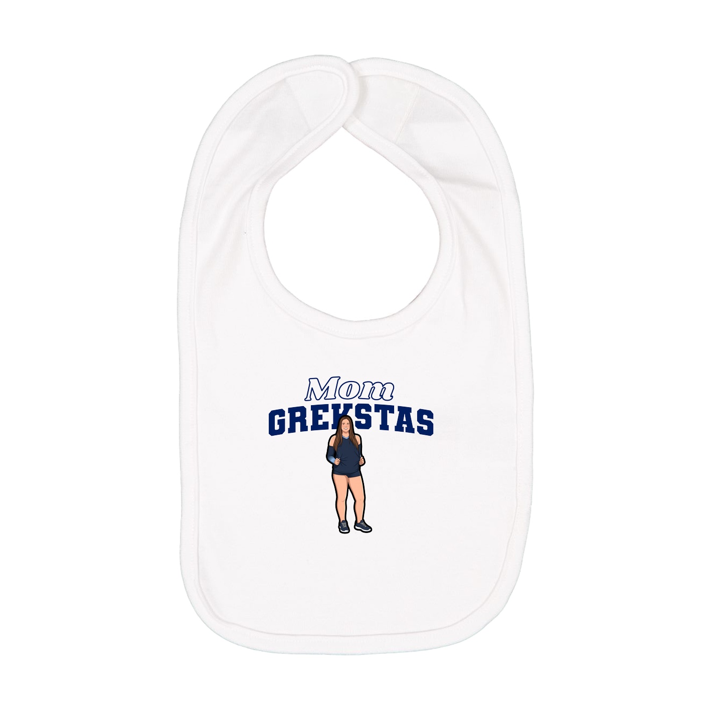 Infant Bib — Mothers Day Block in White