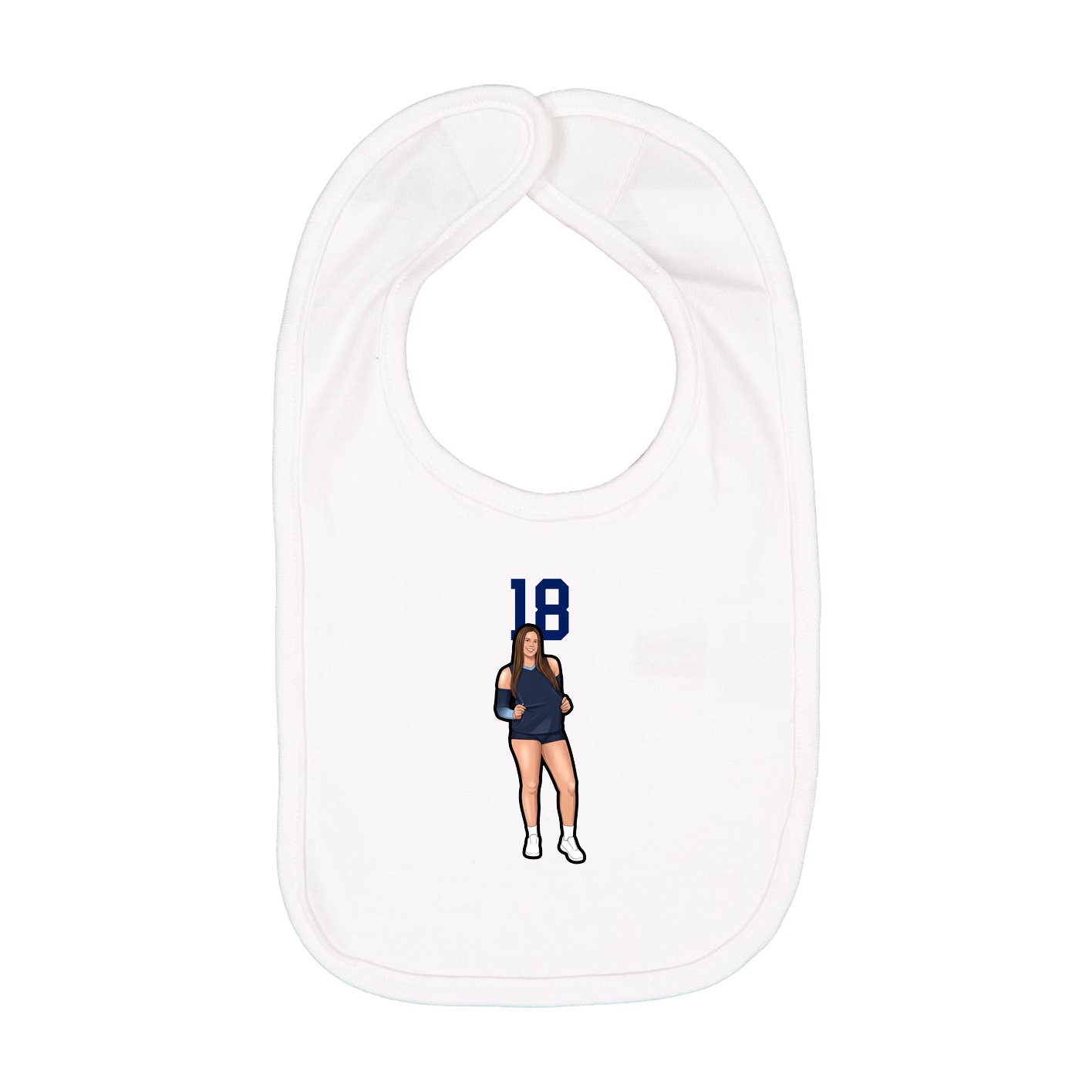 Infant Bib — Number Top in White