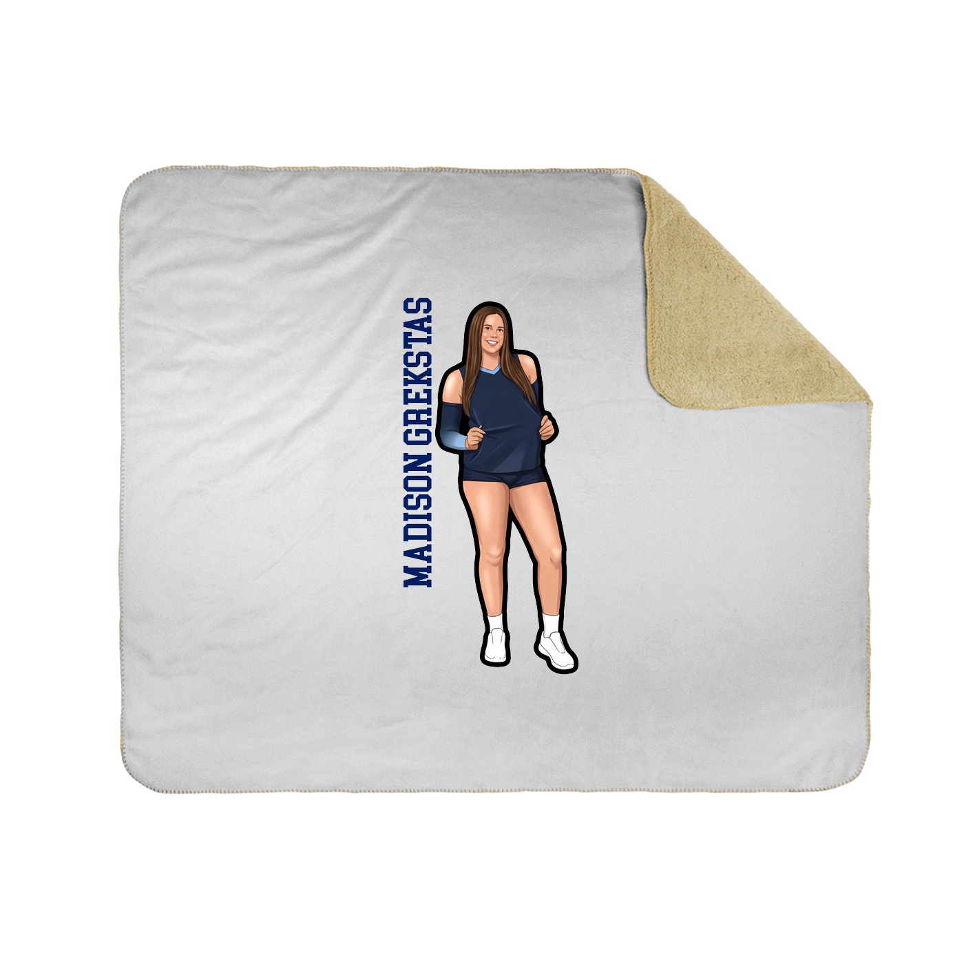 Throw Blanket — Name Vertical in White