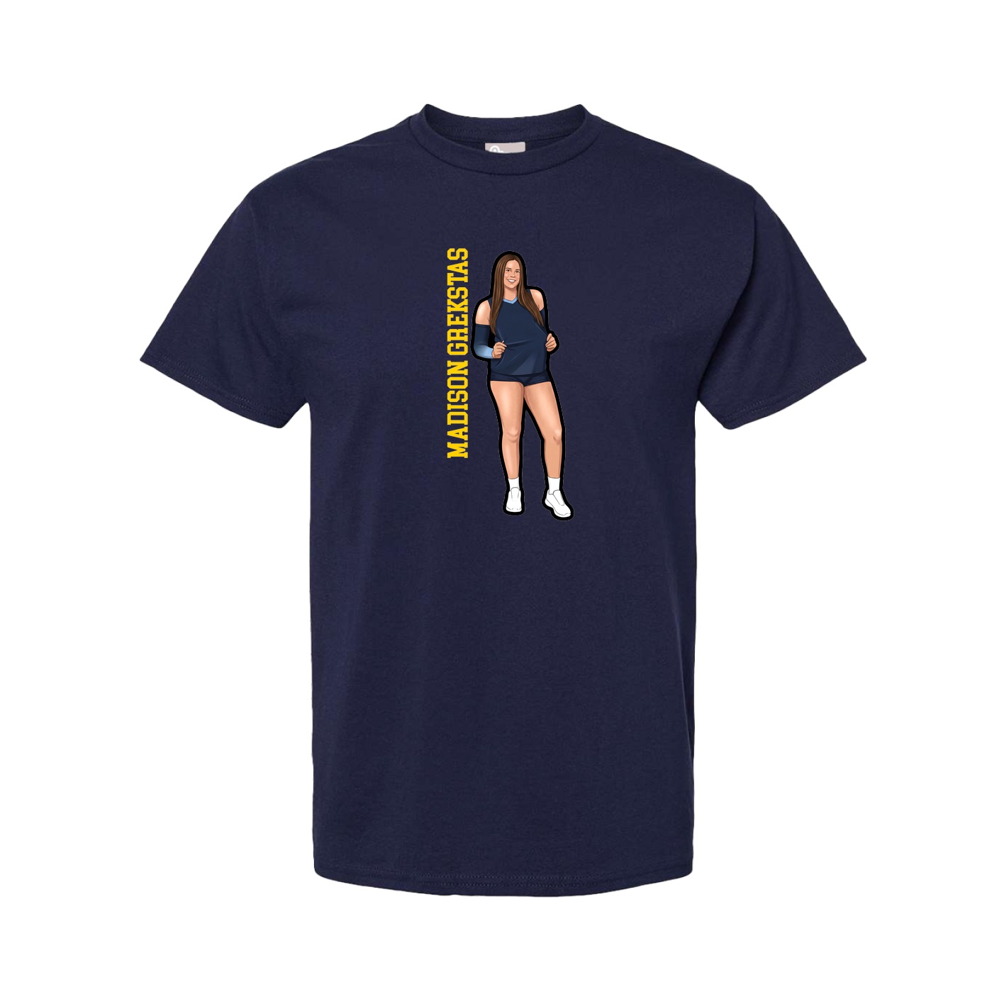 Youth Tee — Name Vertical in Navy