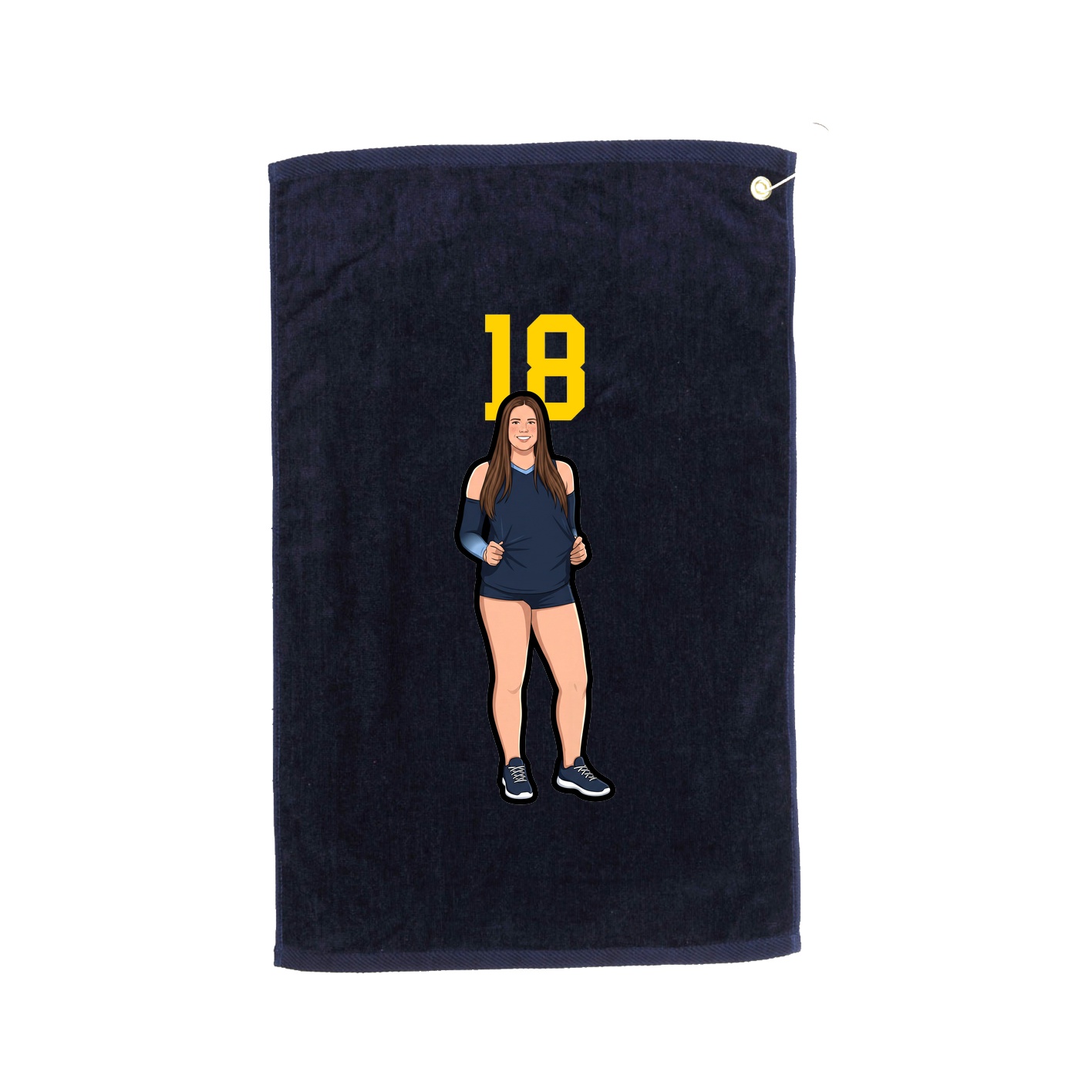 Golf Towel — Number Top in Navy