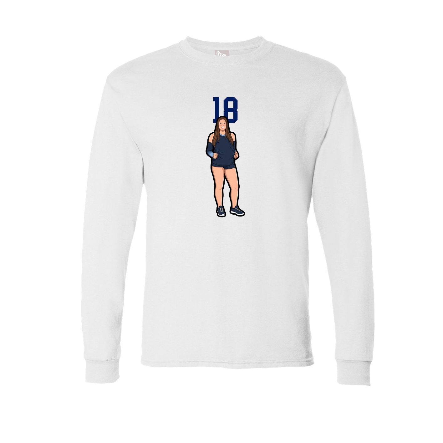 Long Sleeve Tee — Number Top in White