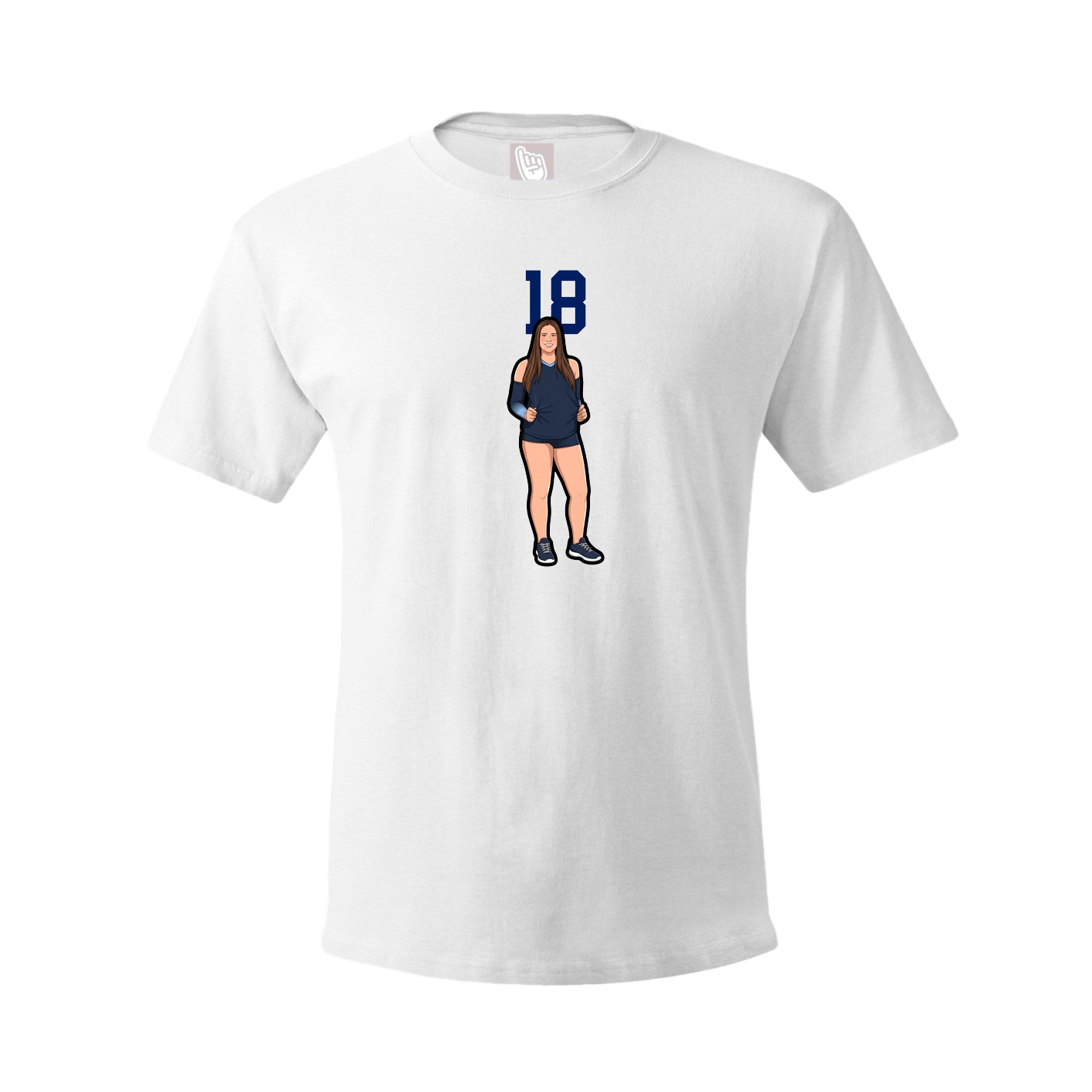 Youth Tee — Number Top in White