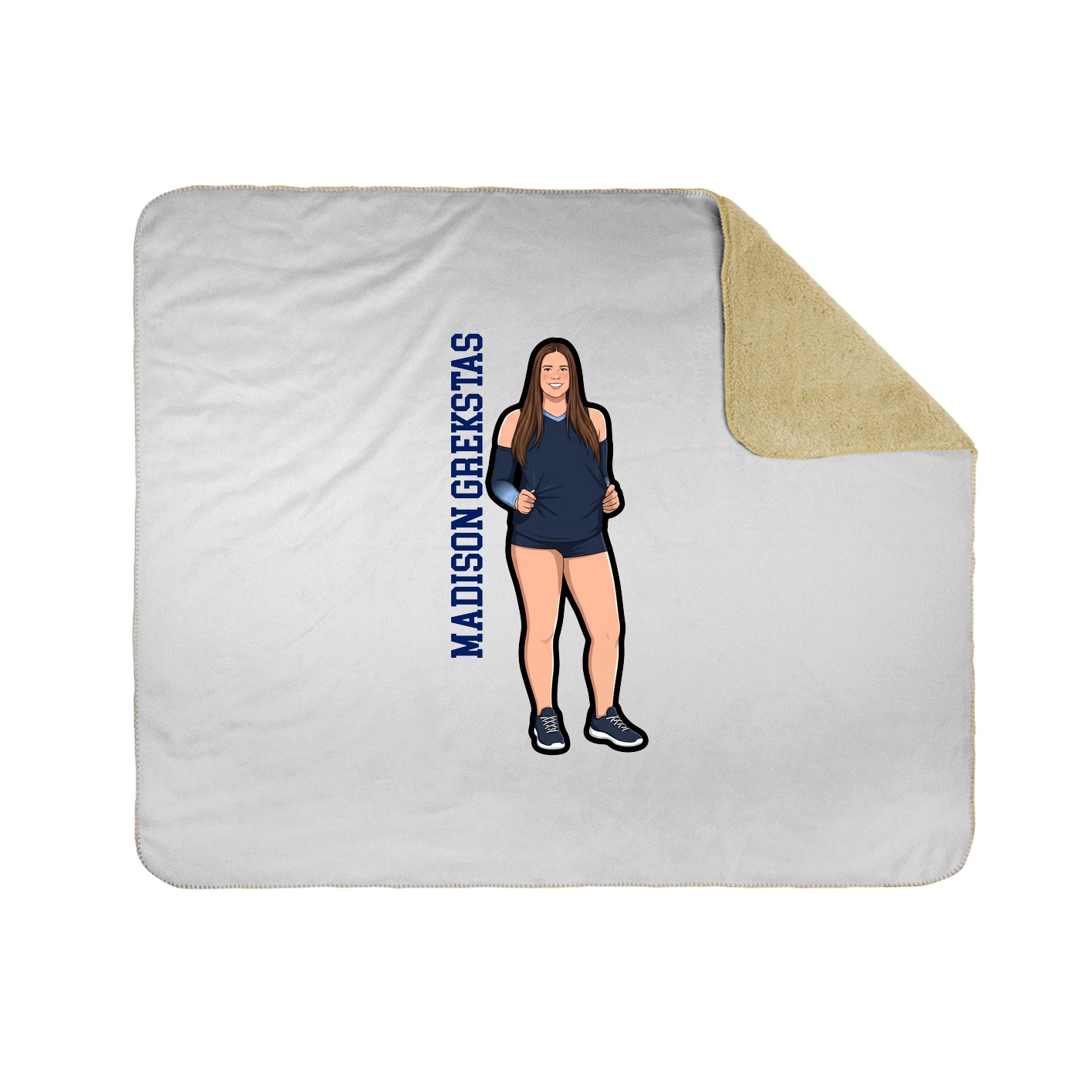 Throw Blanket — Name Vertical in White