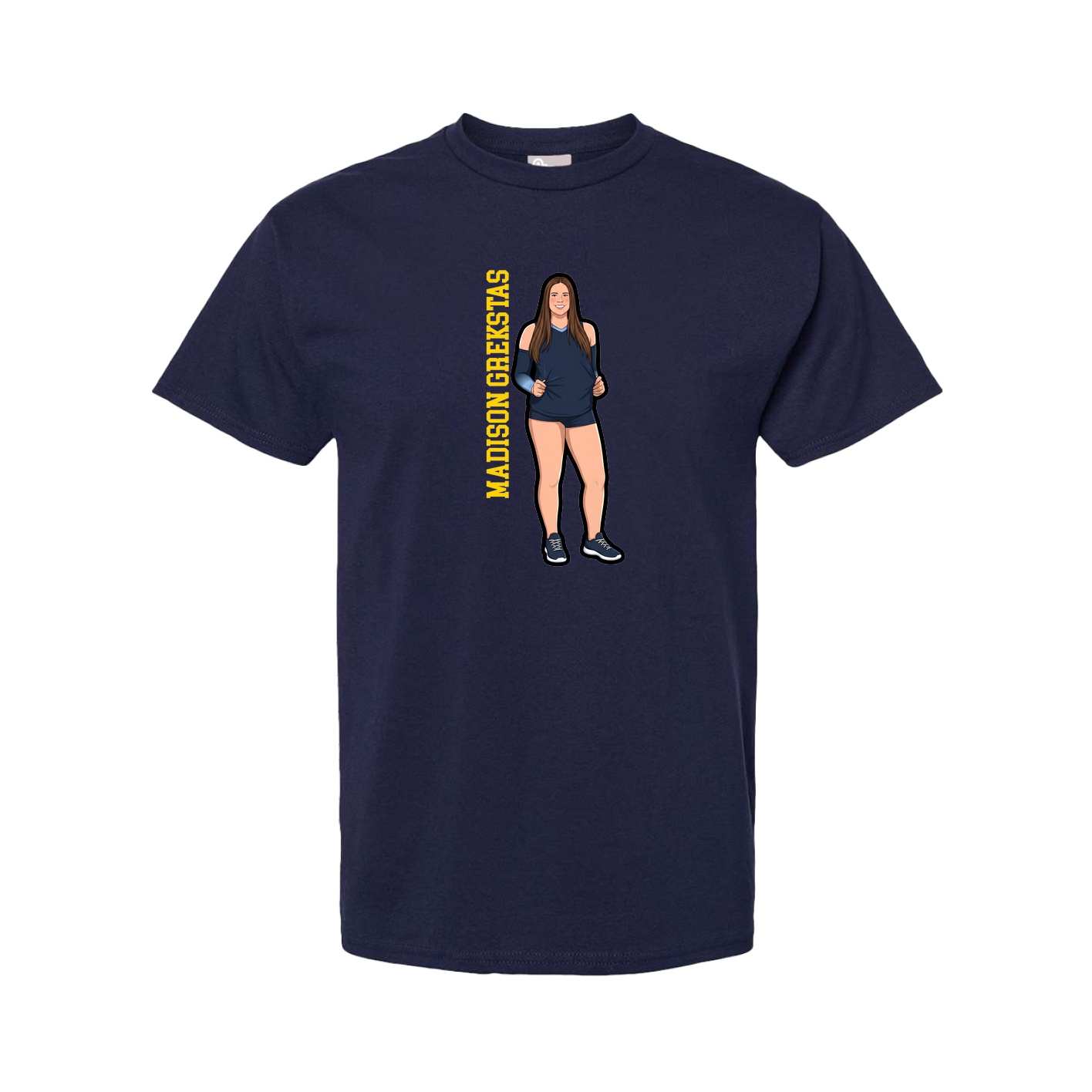 Tee — Name Vertical in Navy