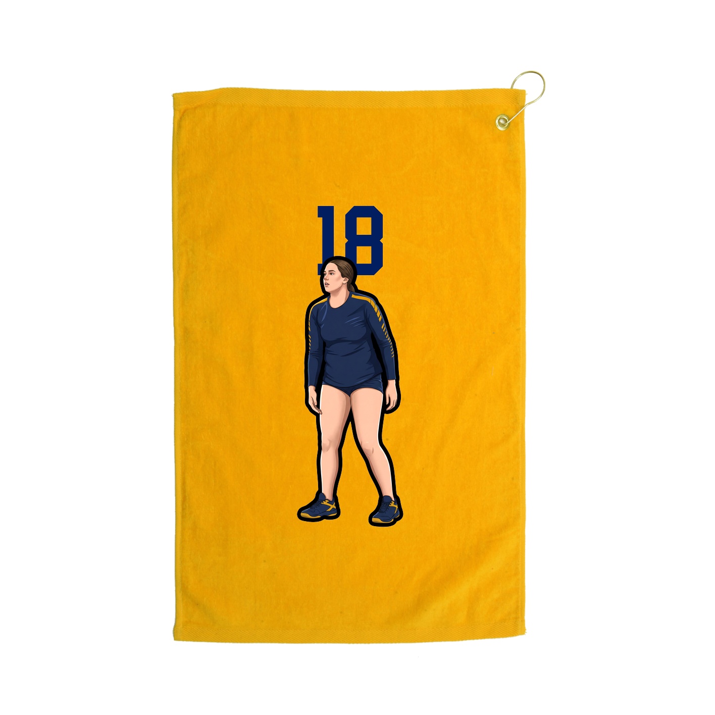Golf Towel — Number Top in Gold
