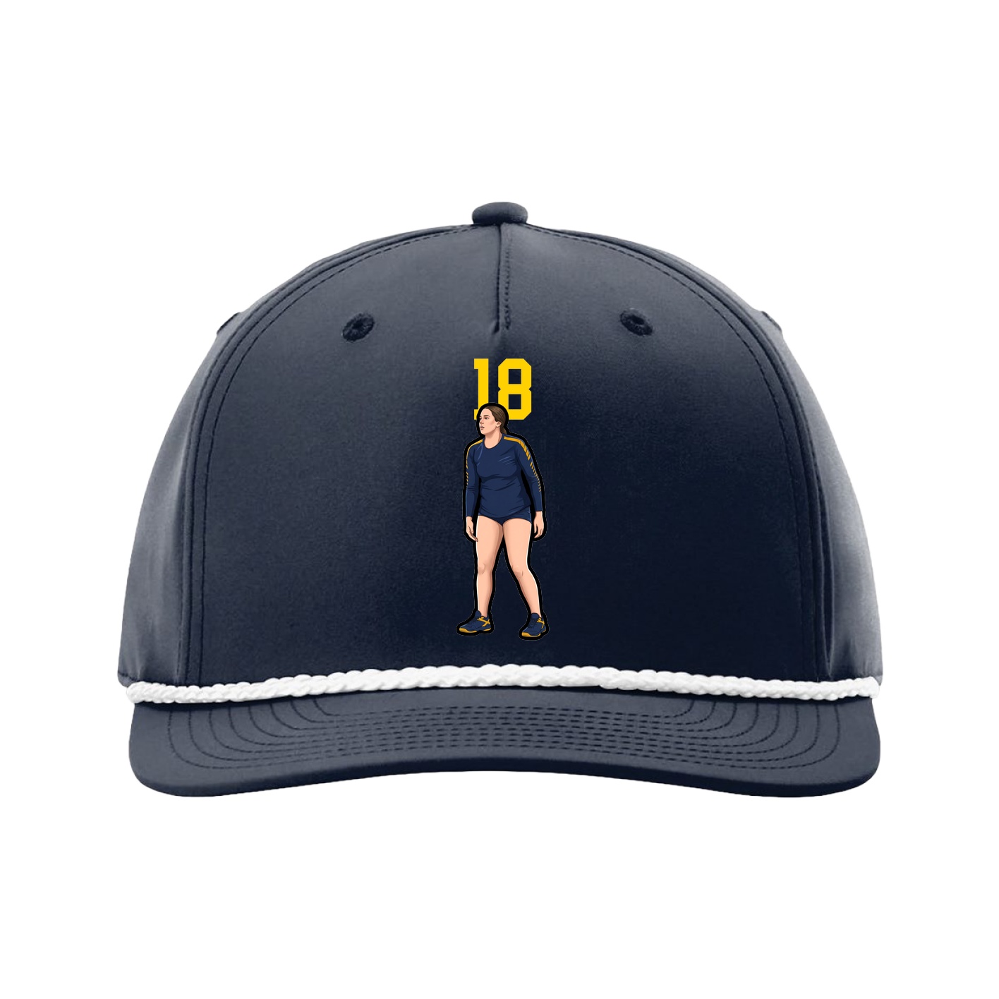 Five-Panel Classic Rope Cap — Number Top in Navy