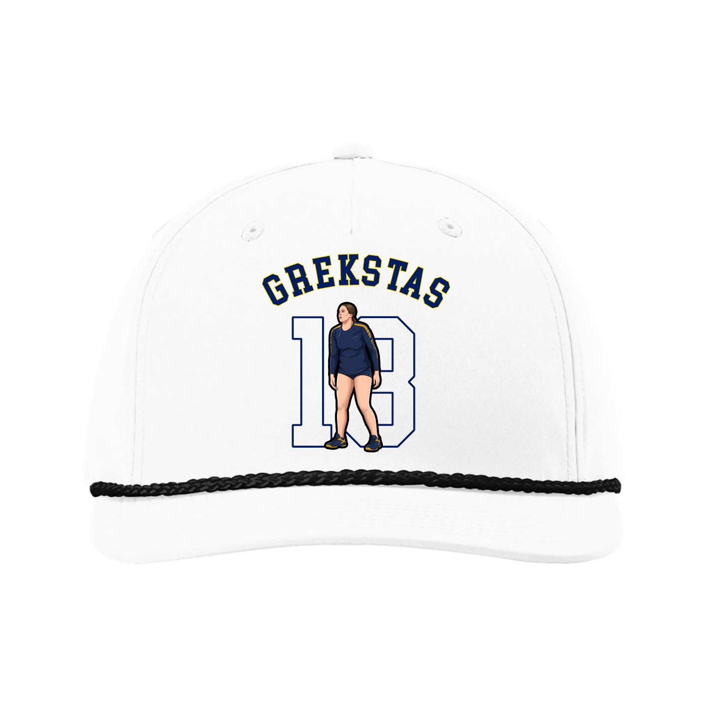 Five-Panel Classic Rope Cap — Shirsey Arch in White