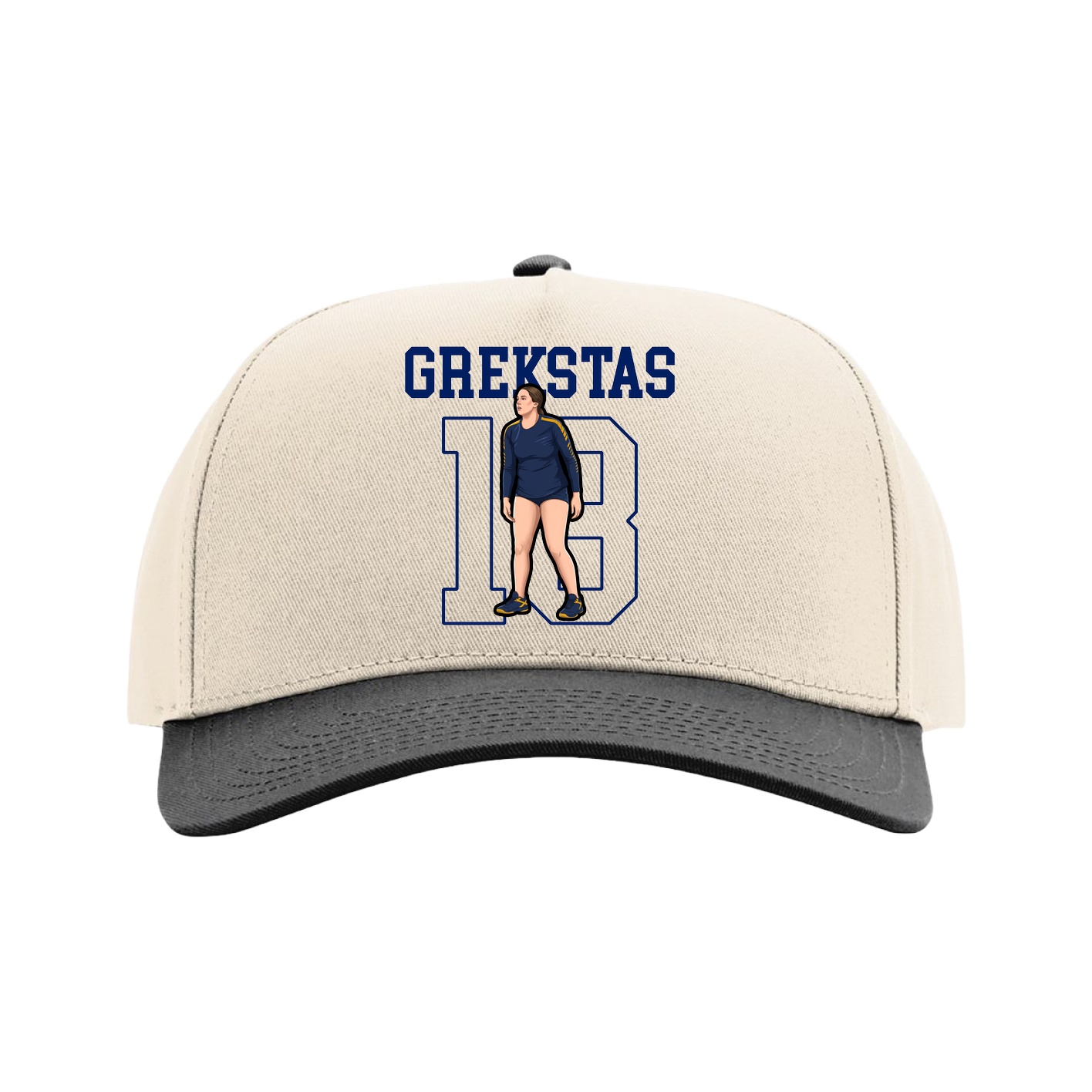 Full Fabric Five-Panel Champ Cap — Shirsey in Cream/Black