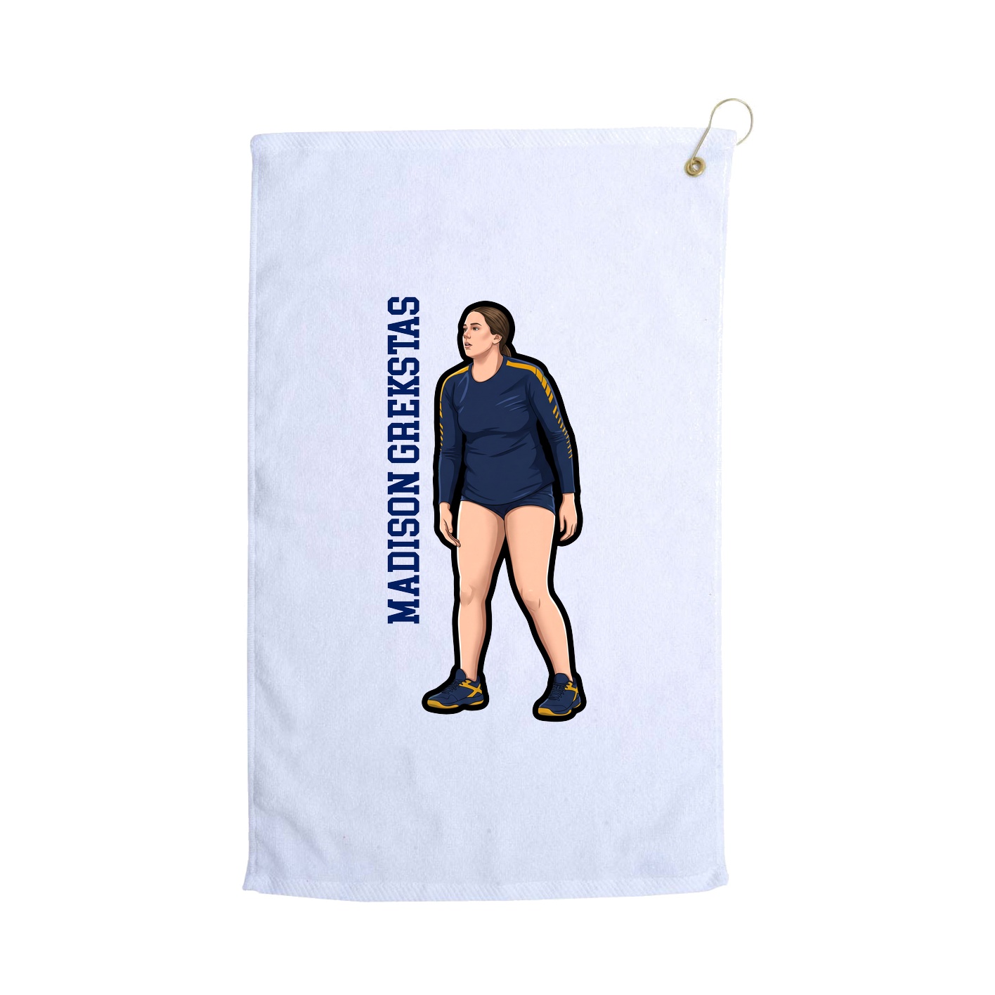 Golf Towel — Name Vertical in White