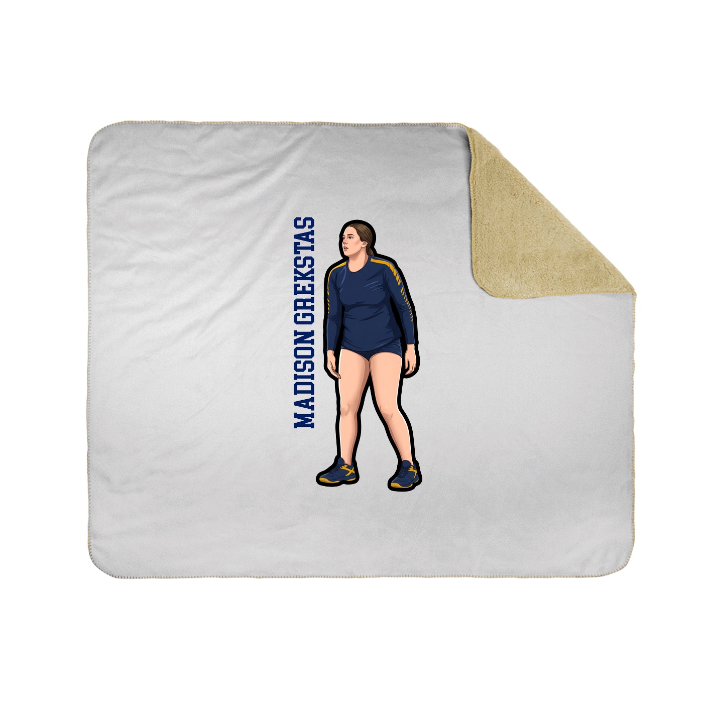Throw Blanket — Name Vertical in White