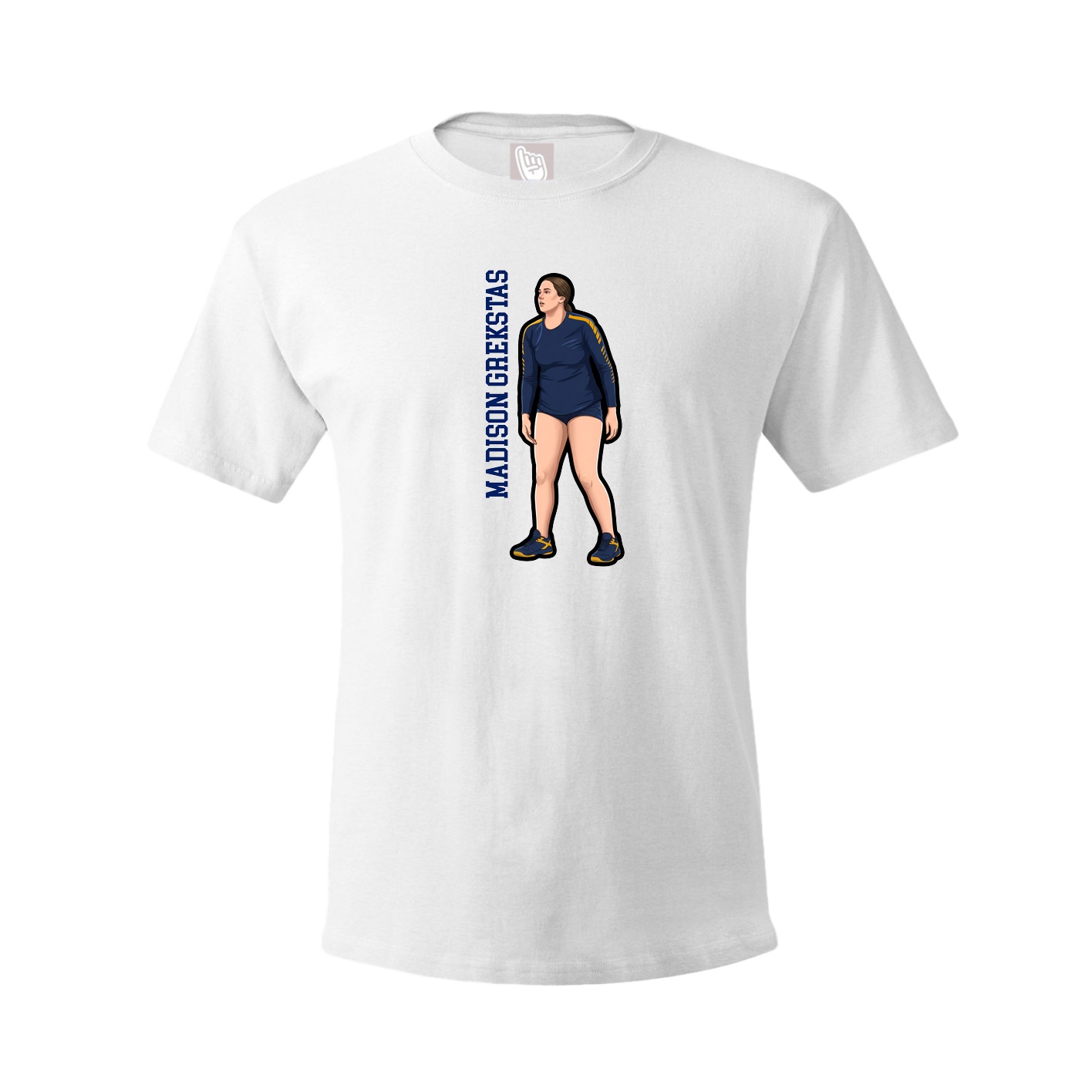 Tee — Name Vertical in White
