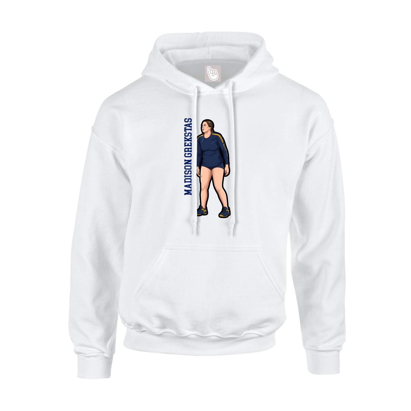 Hoodie — Name Vertical in White