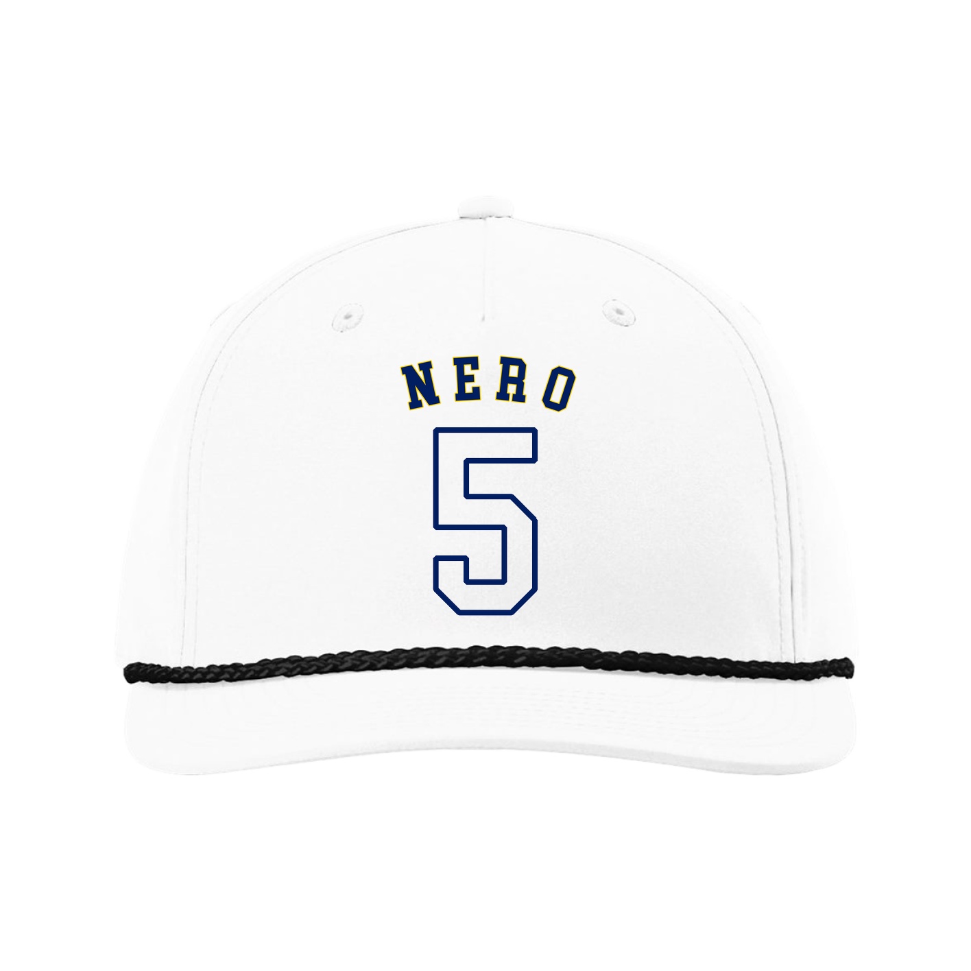 Five-Panel Classic Rope Cap — Shirsey Arch in White