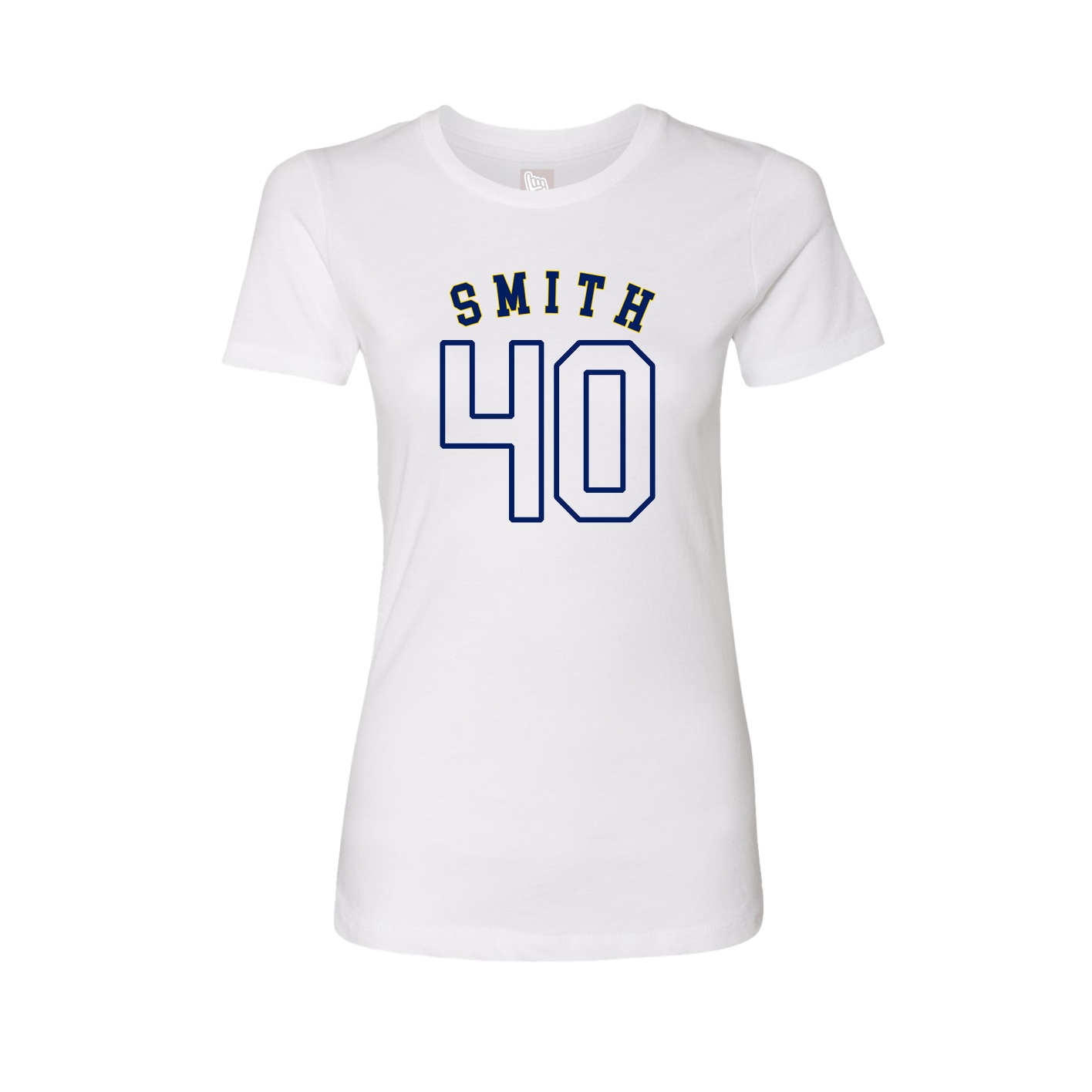 Fitted Women's Tee — Shirsey Arch in White