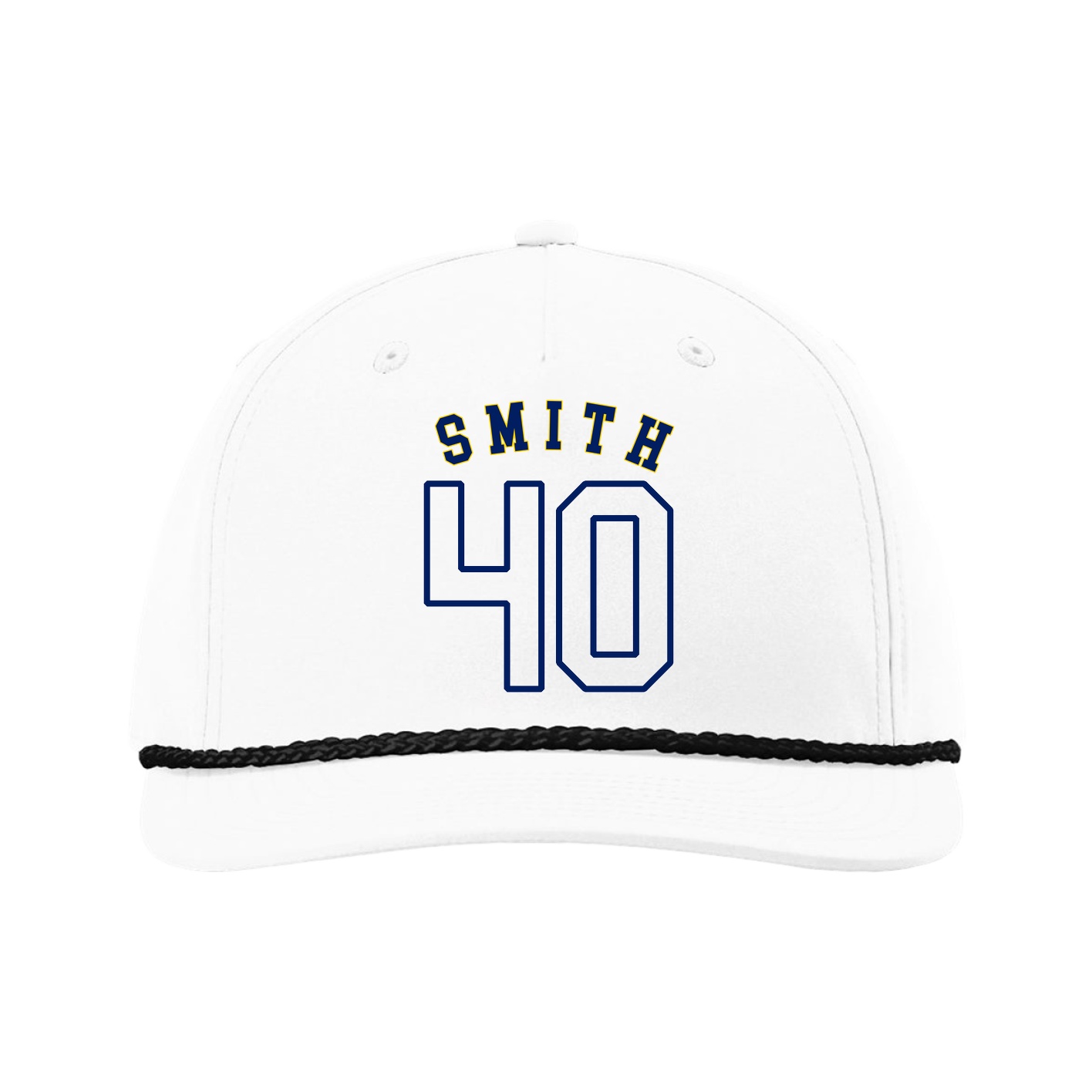 Five-Panel Classic Rope Cap — Shirsey Arch in White