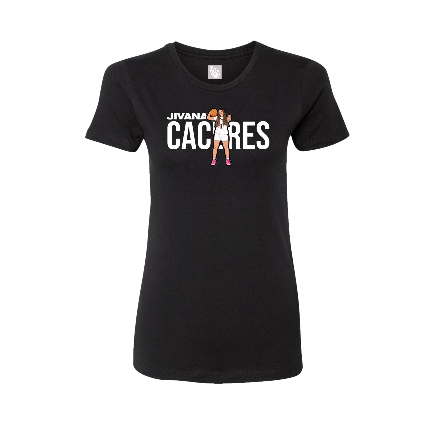 Fitted Women's Tee — Player Name in Black