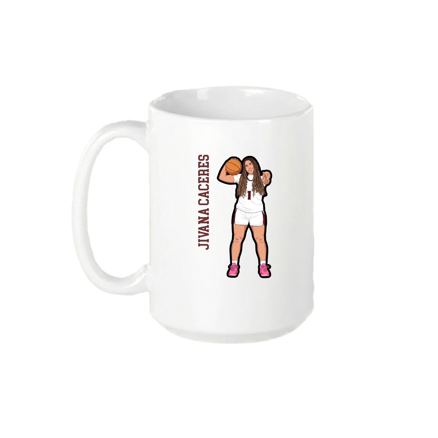 15oz Coffee Mug — Name Vertical in White