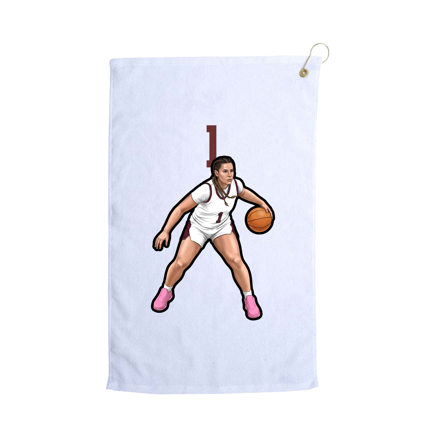 Golf Towel — Number Top in White