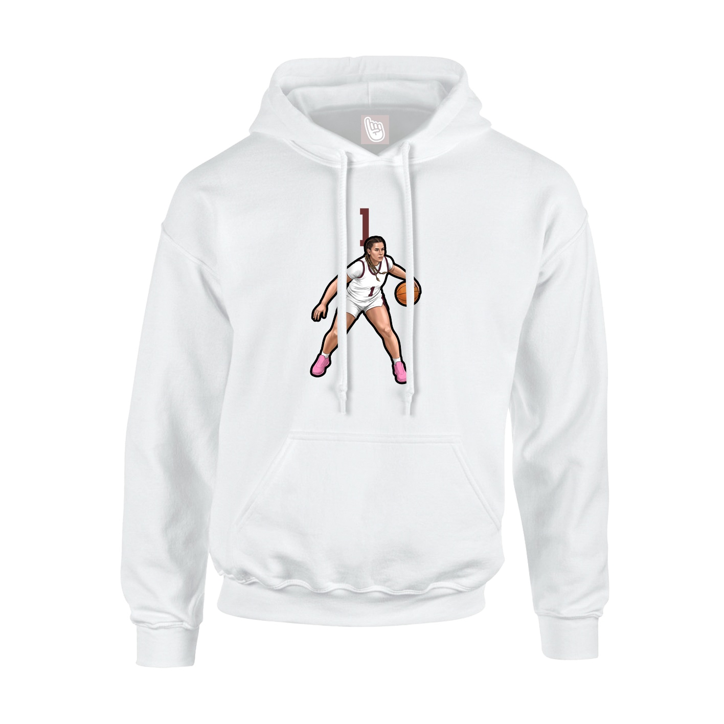 Hoodie — Number Top in White