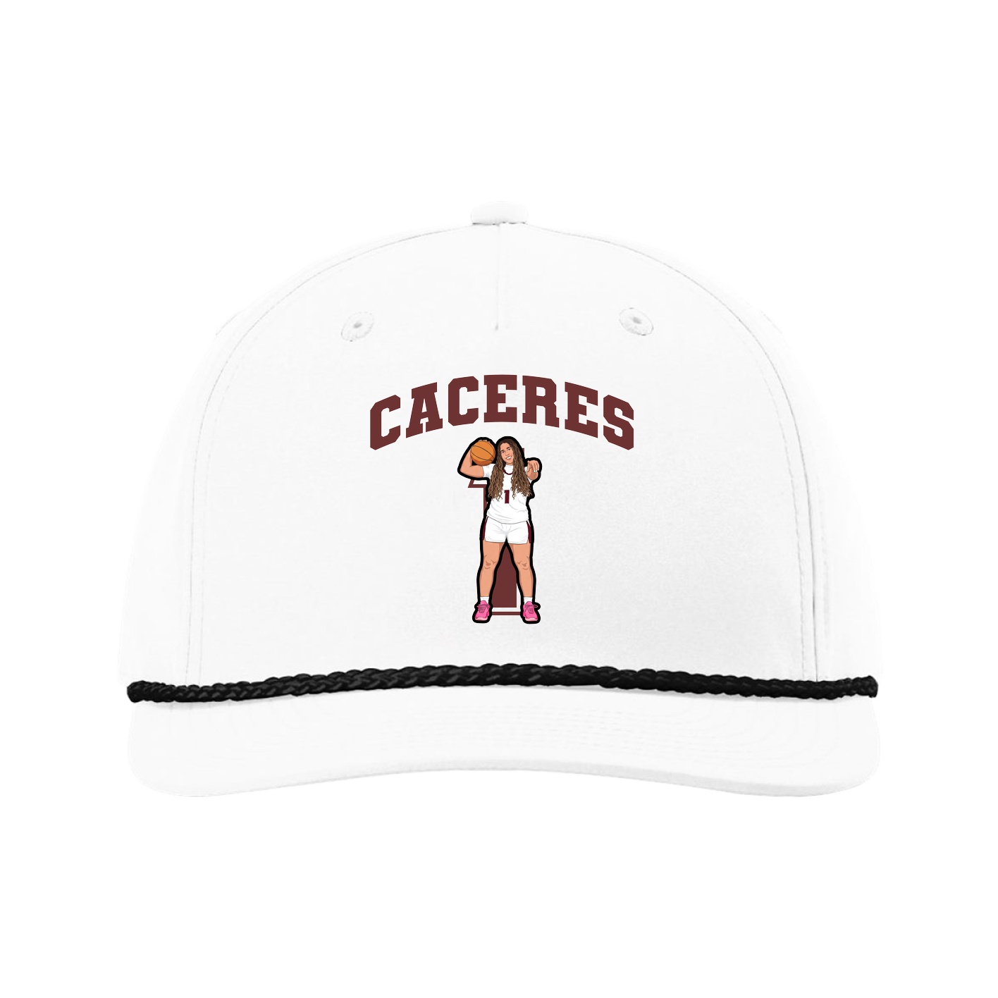 Five-Panel Classic Rope Cap — Number in White