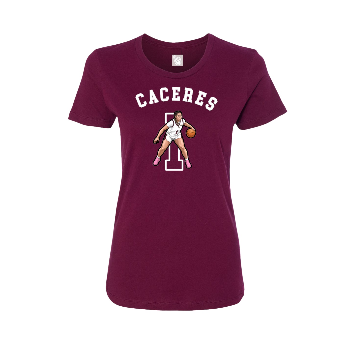 Fitted Women's Tee — Shirsey Arch in Maroon