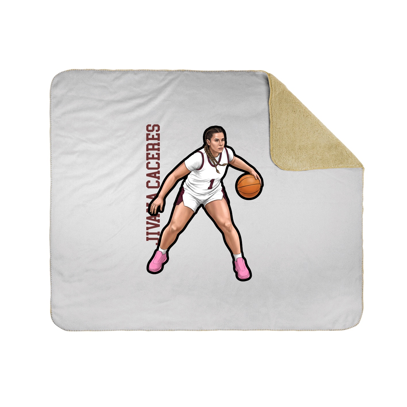 Throw Blanket — Name Vertical in White