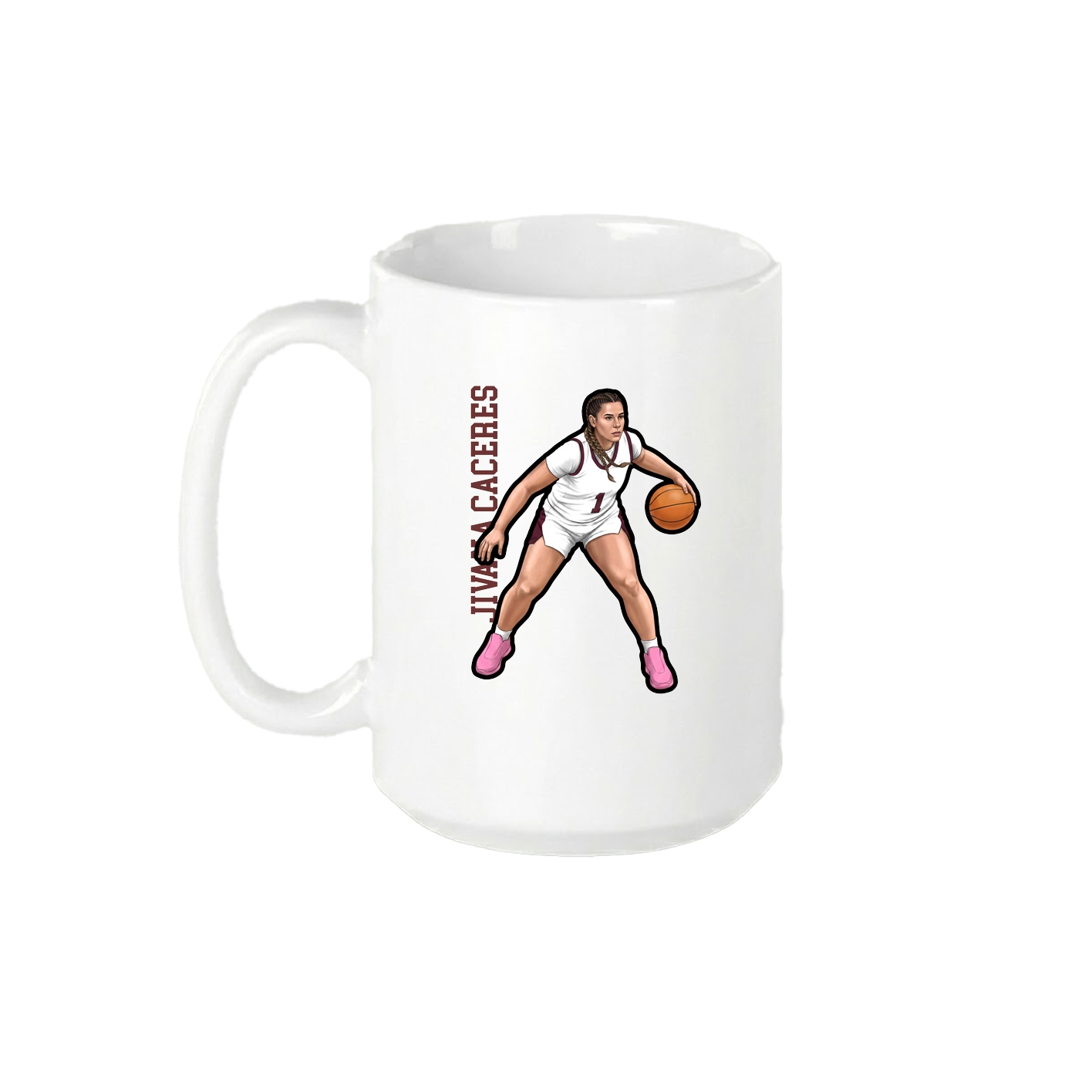 15oz Coffee Mug — Name Vertical in White