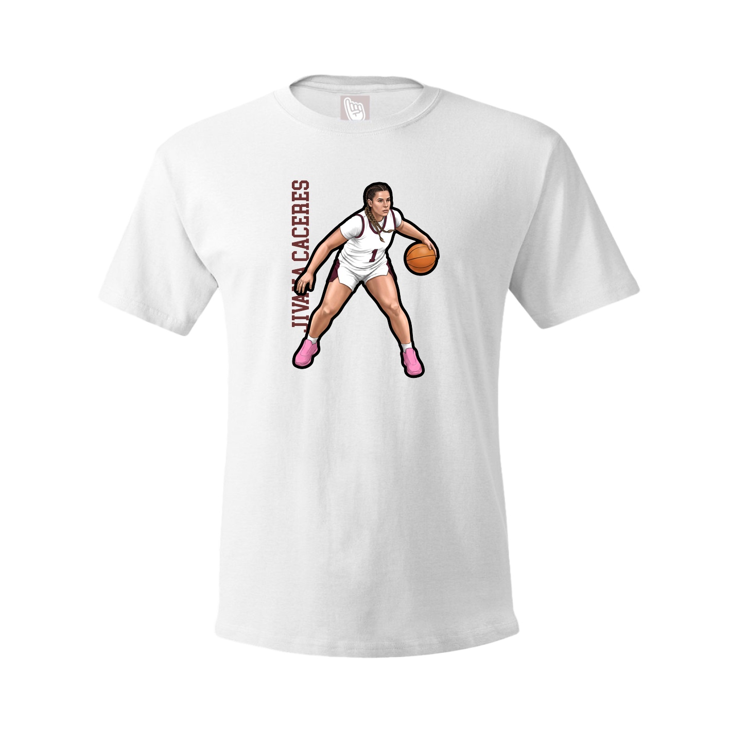 Tee — Name Vertical in White