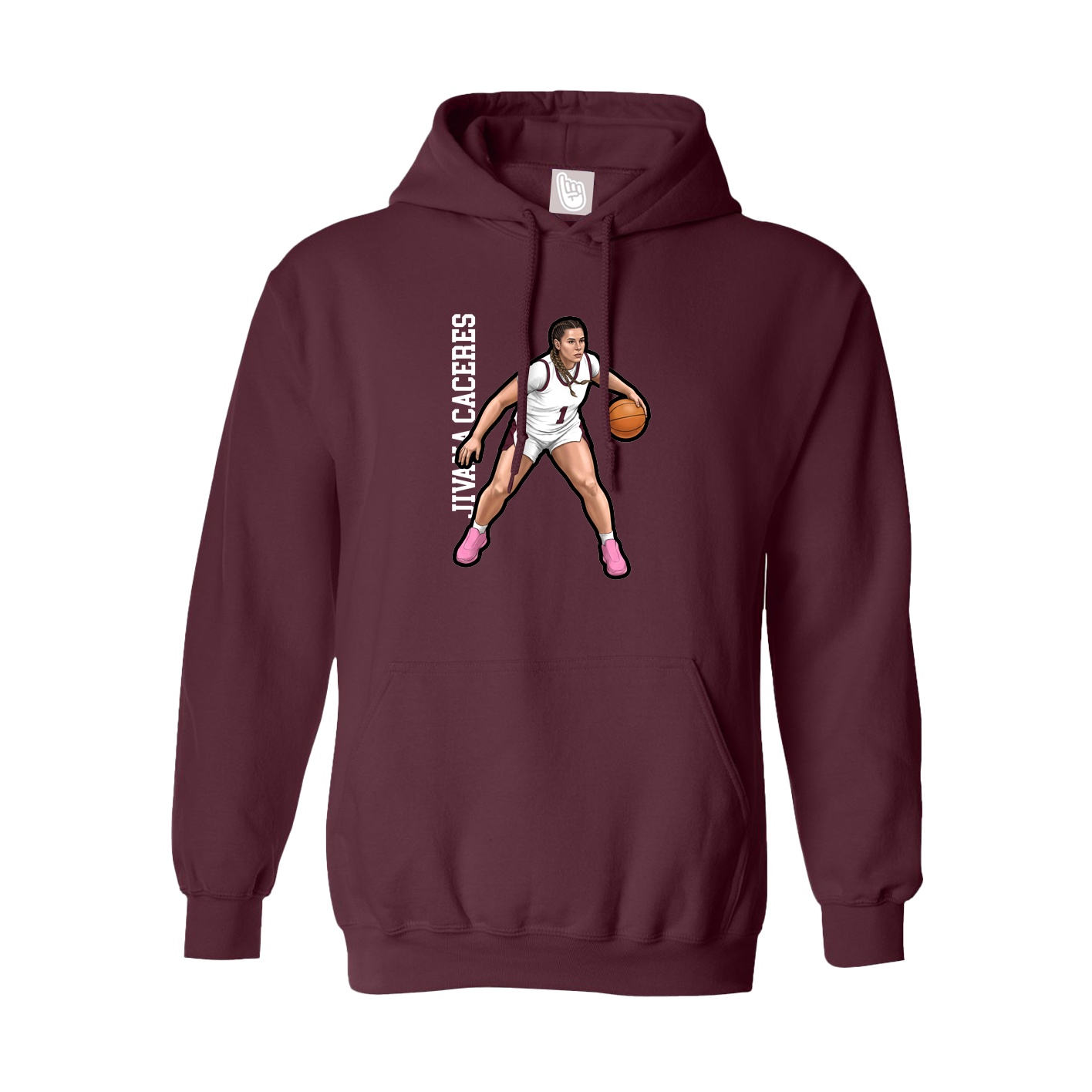 Hoodie — Name Vertical in Maroon
