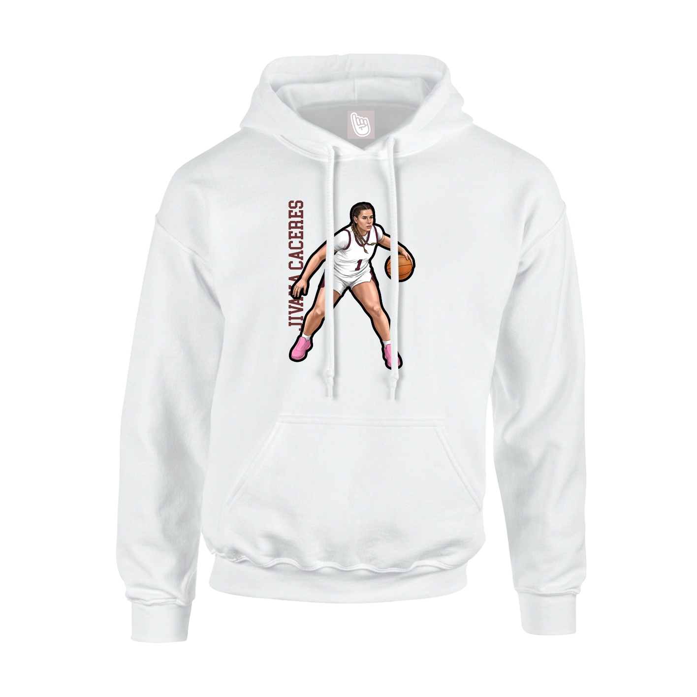 Youth Hoodie — Name Vertical in White