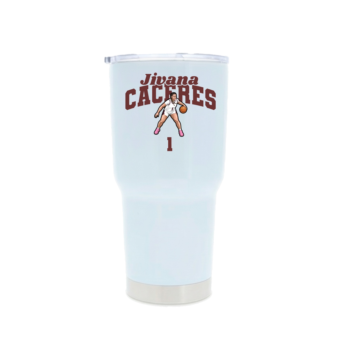 30oz Stainless Steel Tumbler — Signature Arch in White