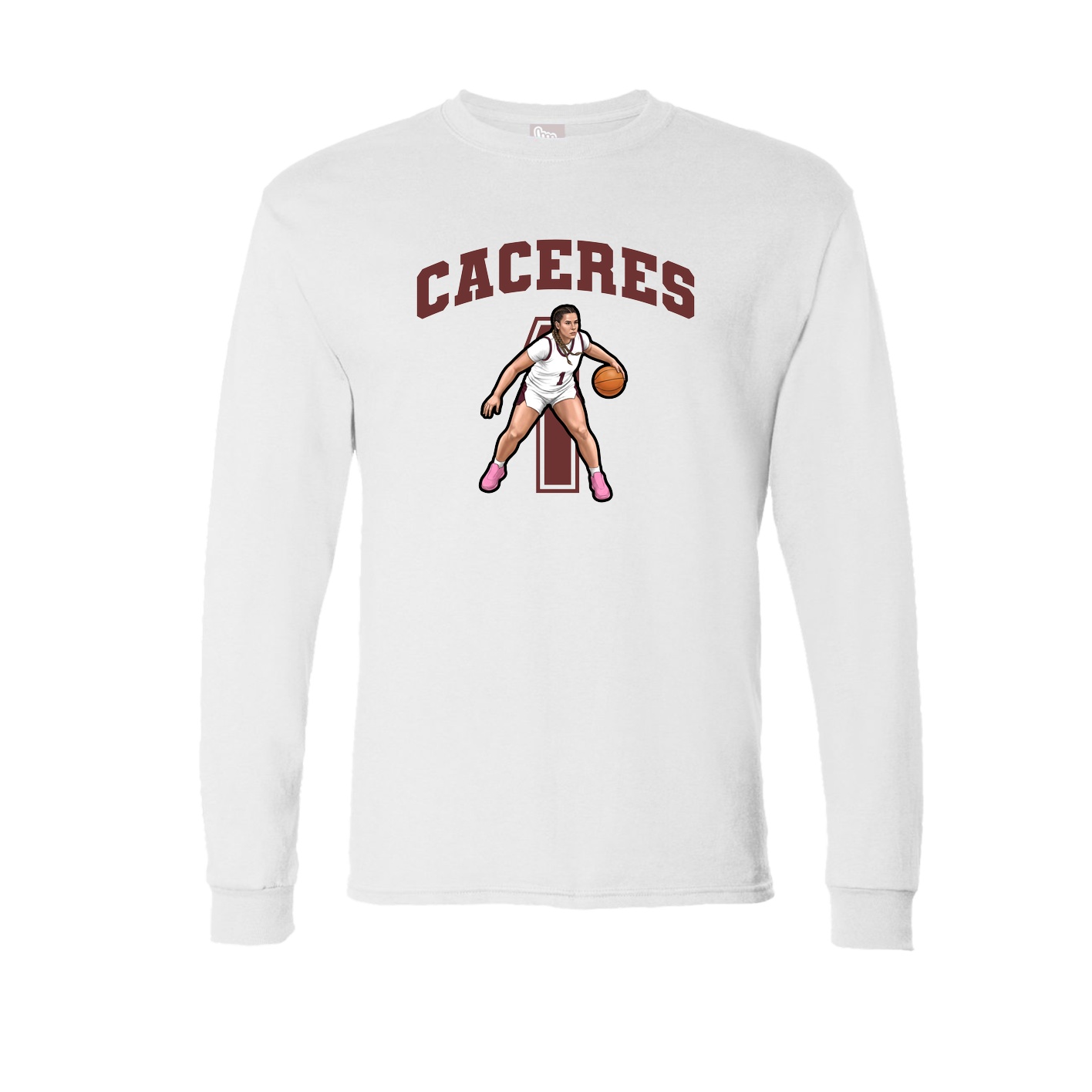 Long Sleeve Tee — Number in White