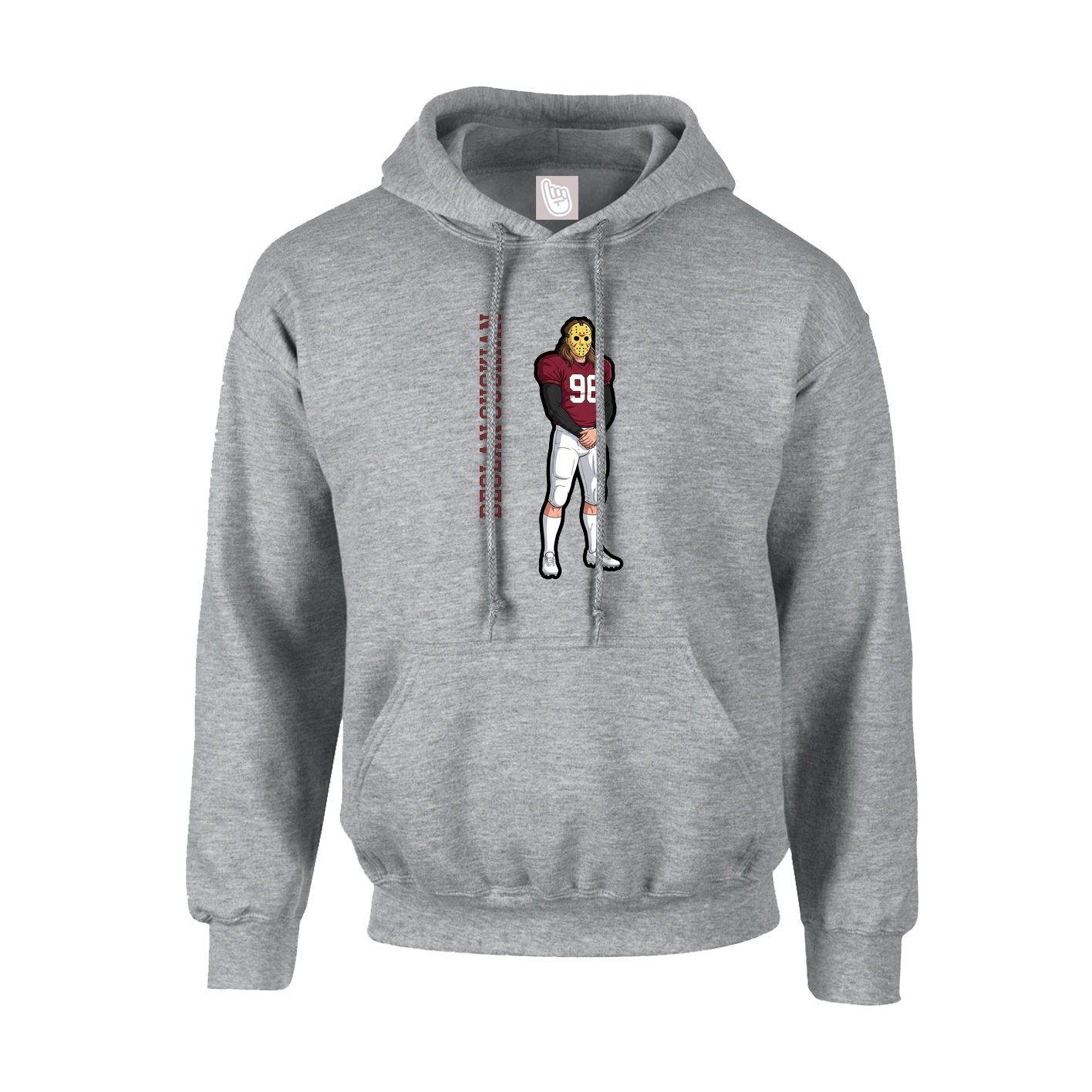Youth Hoodie — Name Vertical in Grey