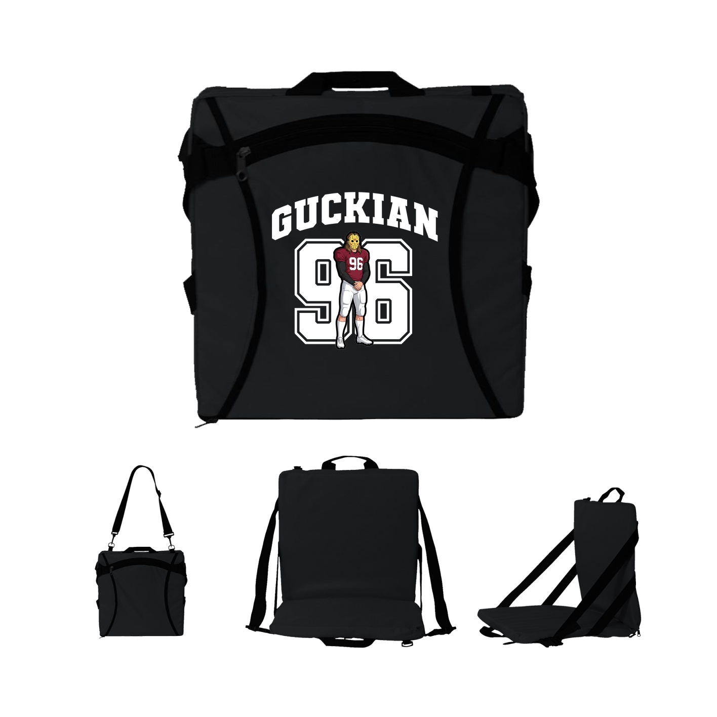 Folding Stadium Seat — Number in Black