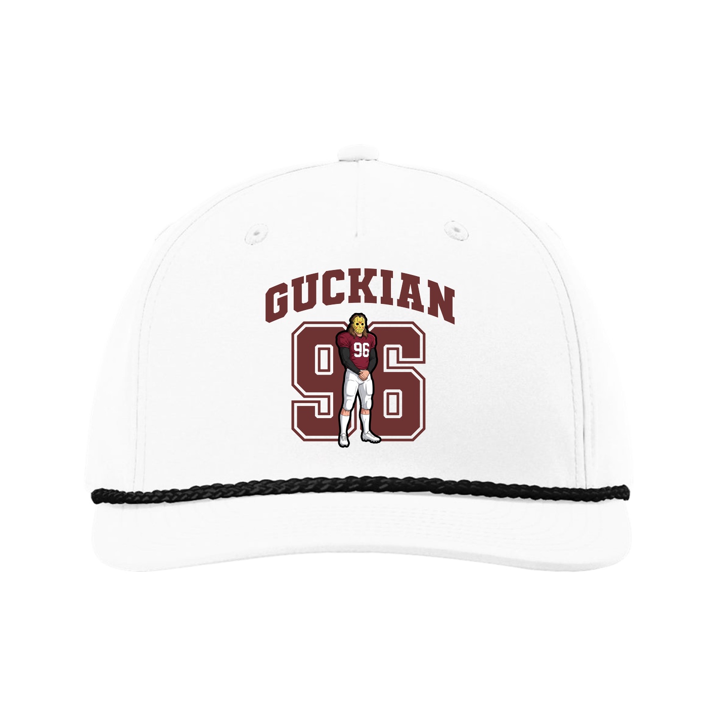 Five-Panel Classic Rope Cap — Number in White