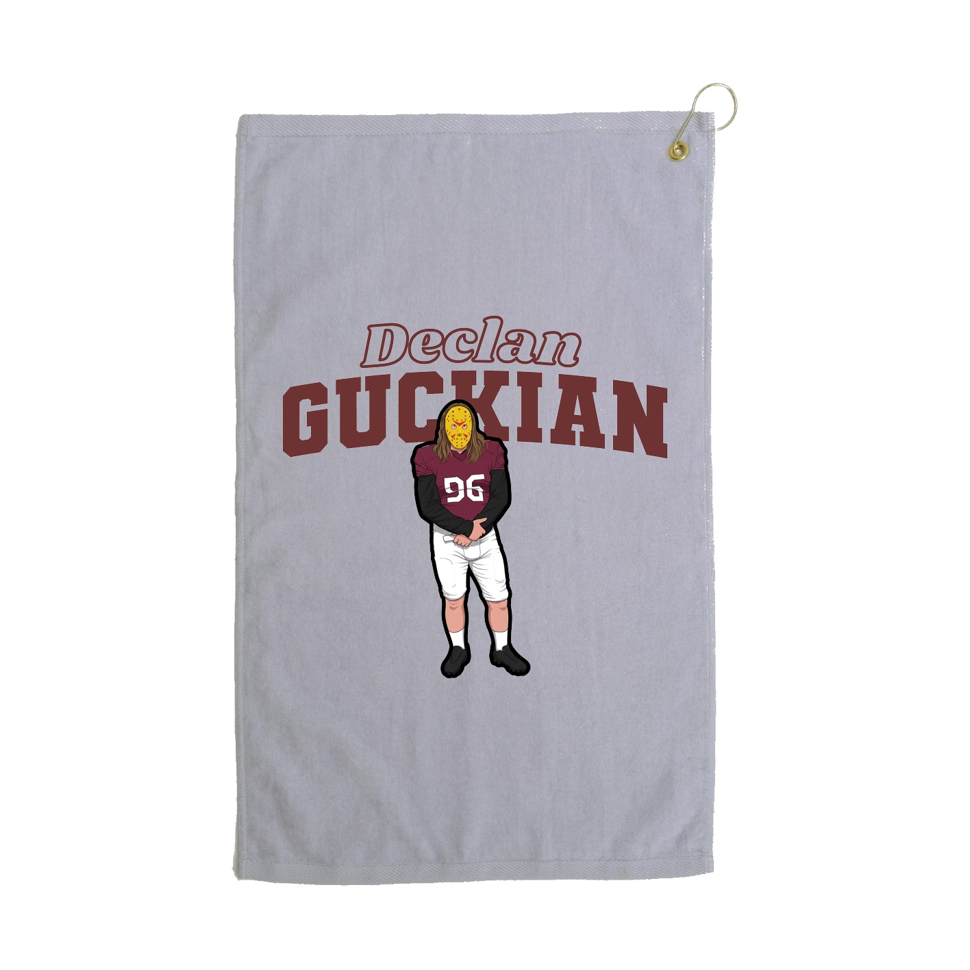 Golf Towel — Name Arch in Grey