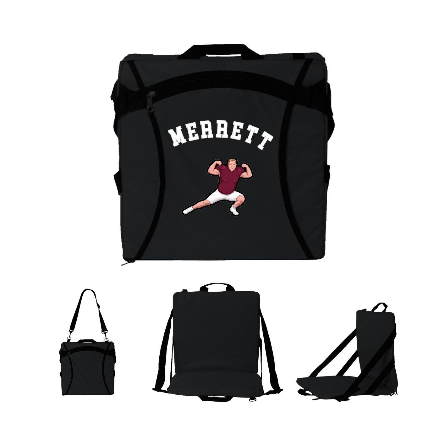 Folding Stadium Seat — Shirsey Arch in Black