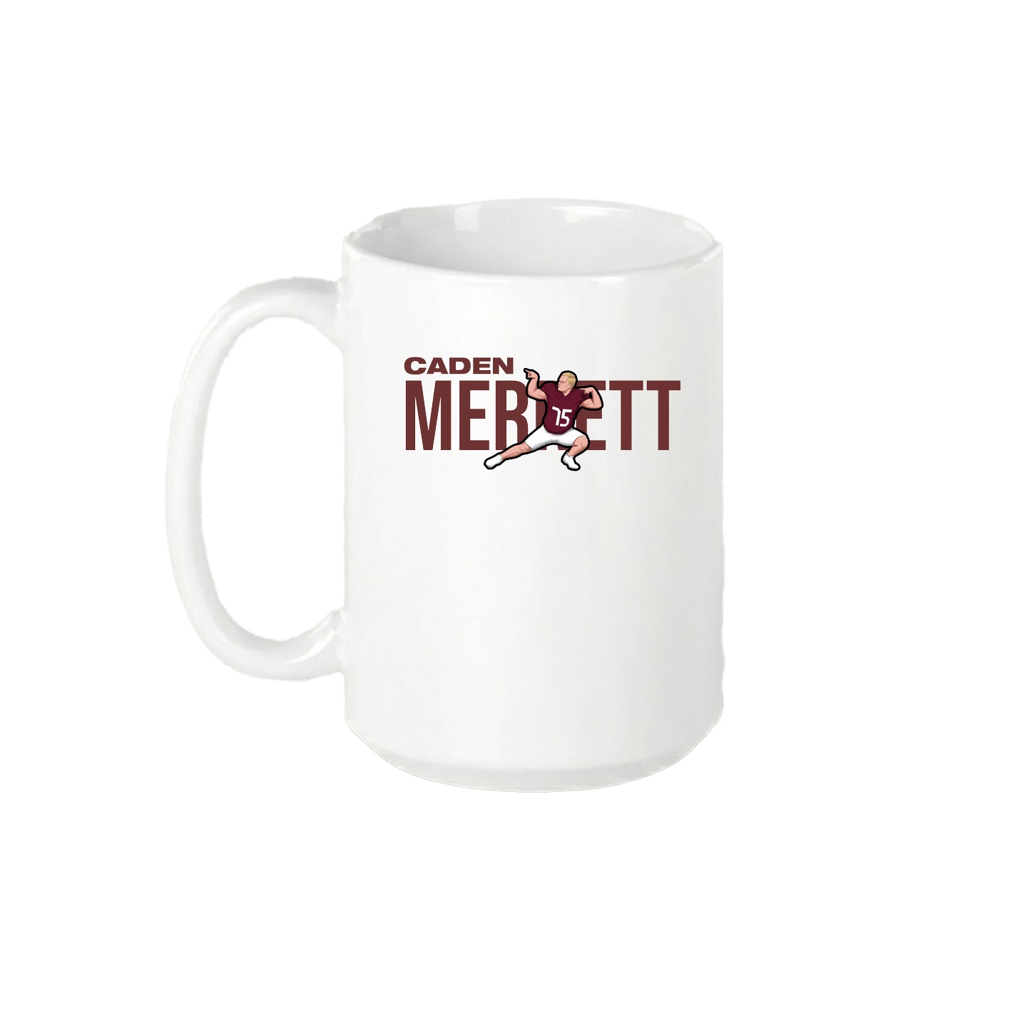 15oz Coffee Mug — Player Name in White