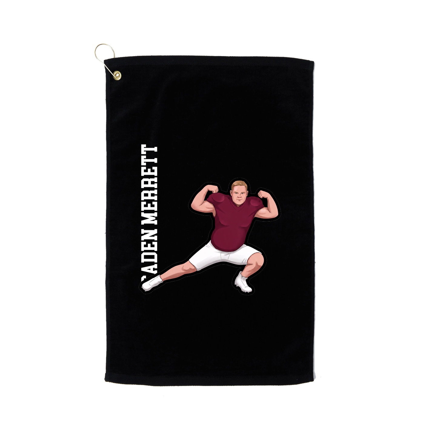 Golf Towel — Name Vertical in Black