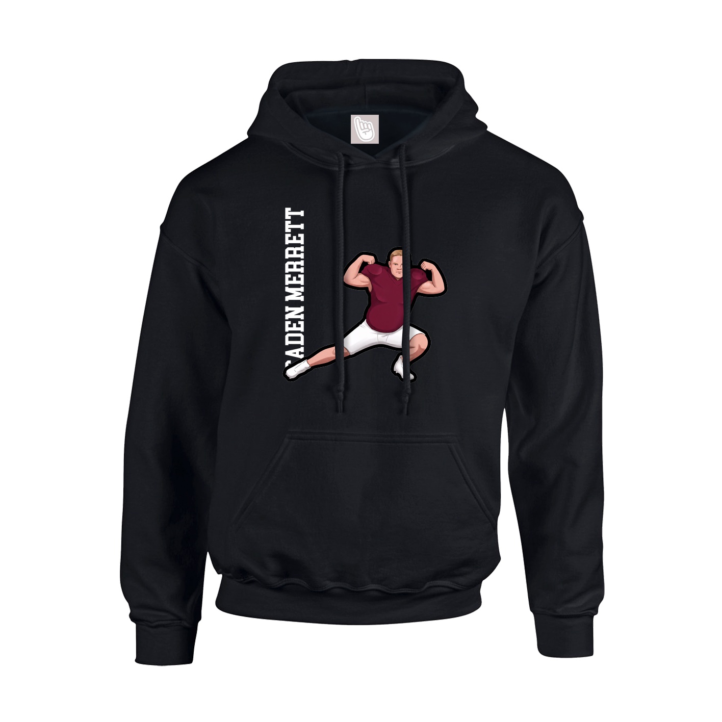 Youth Hoodie — Name Vertical in Black