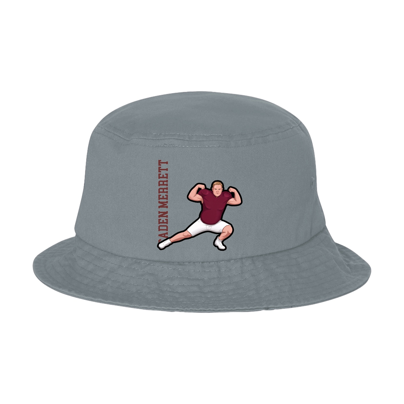 Bucket Cap — Name Vertical in Grey